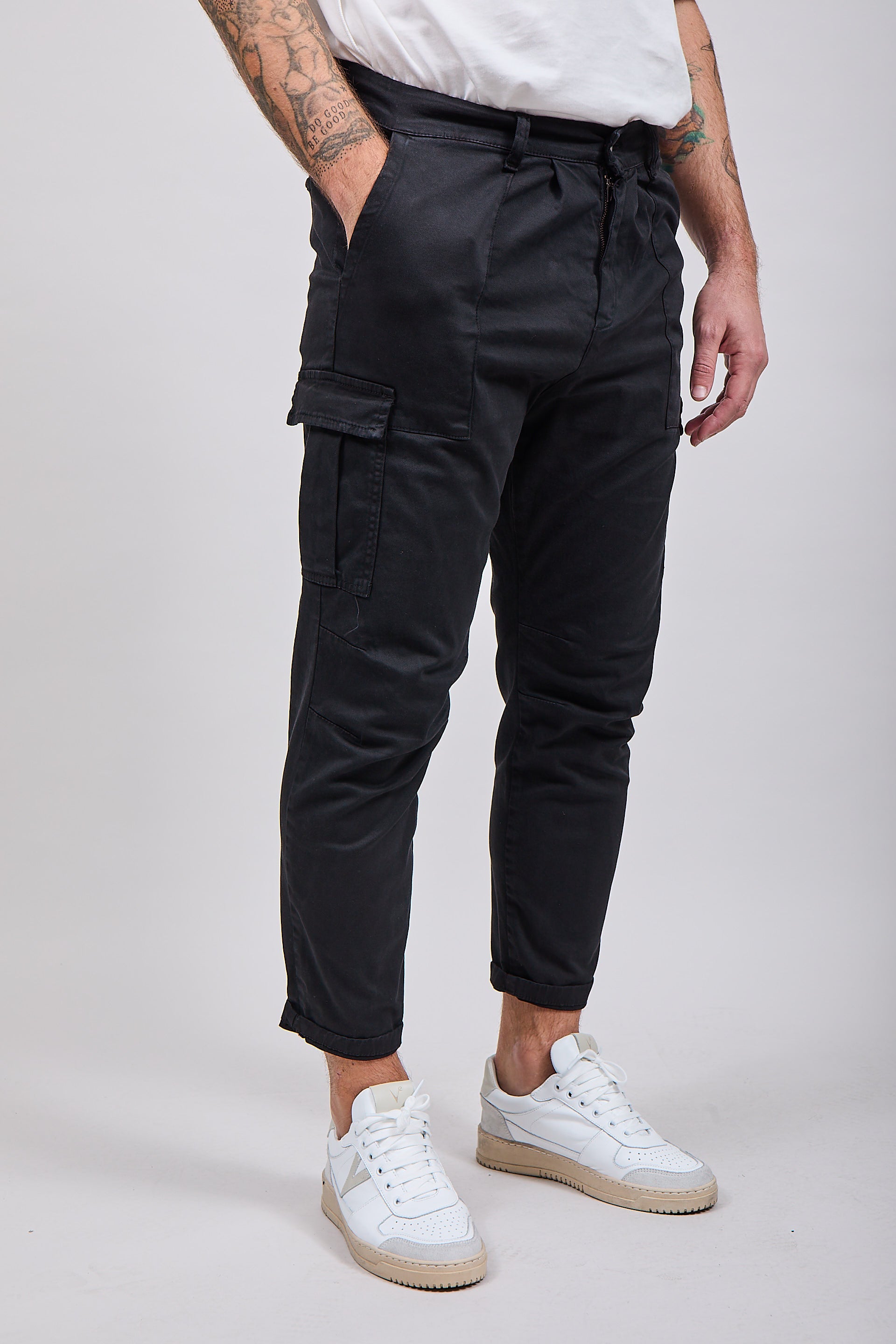 Pantalone Over-d Cargo Nero P40