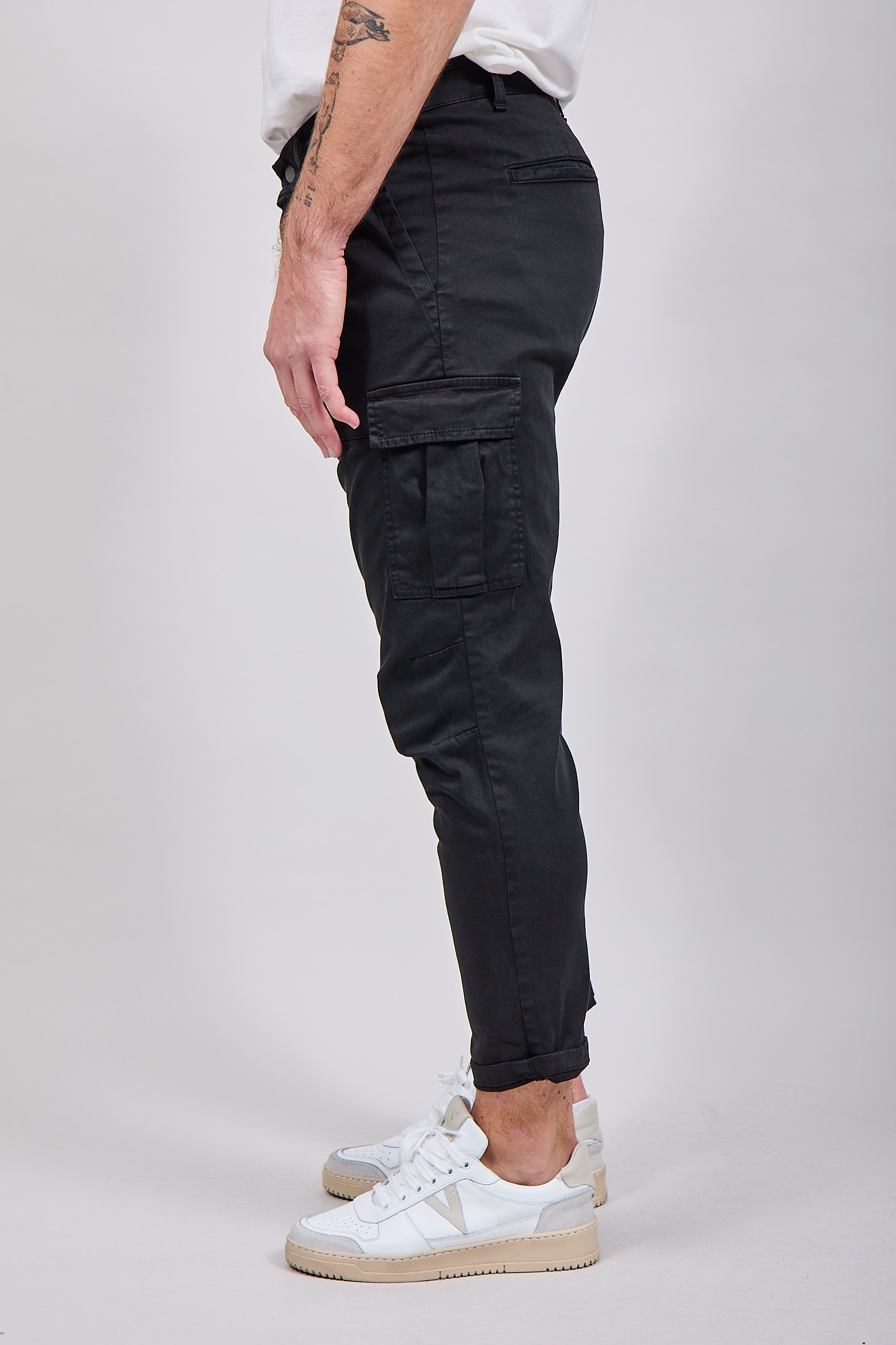Pantalone Over-d Cargo Nero P40