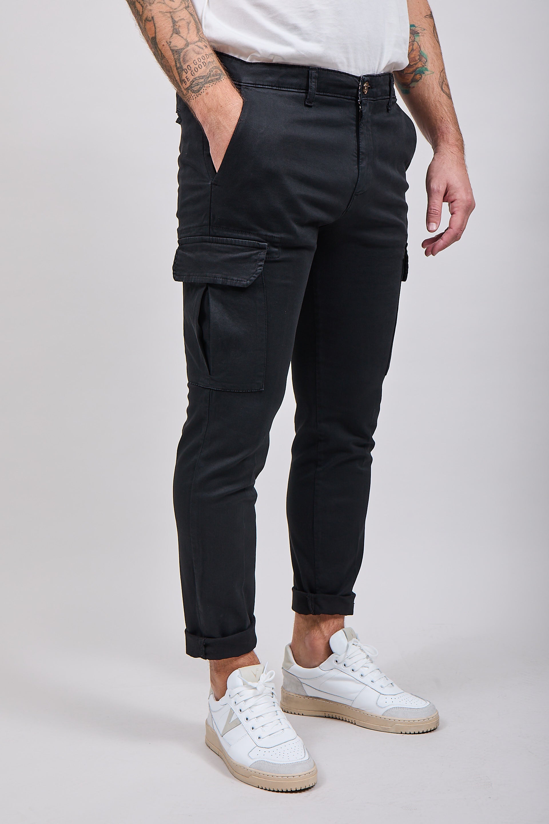 Pantalone Over-d Cargo Nero P05