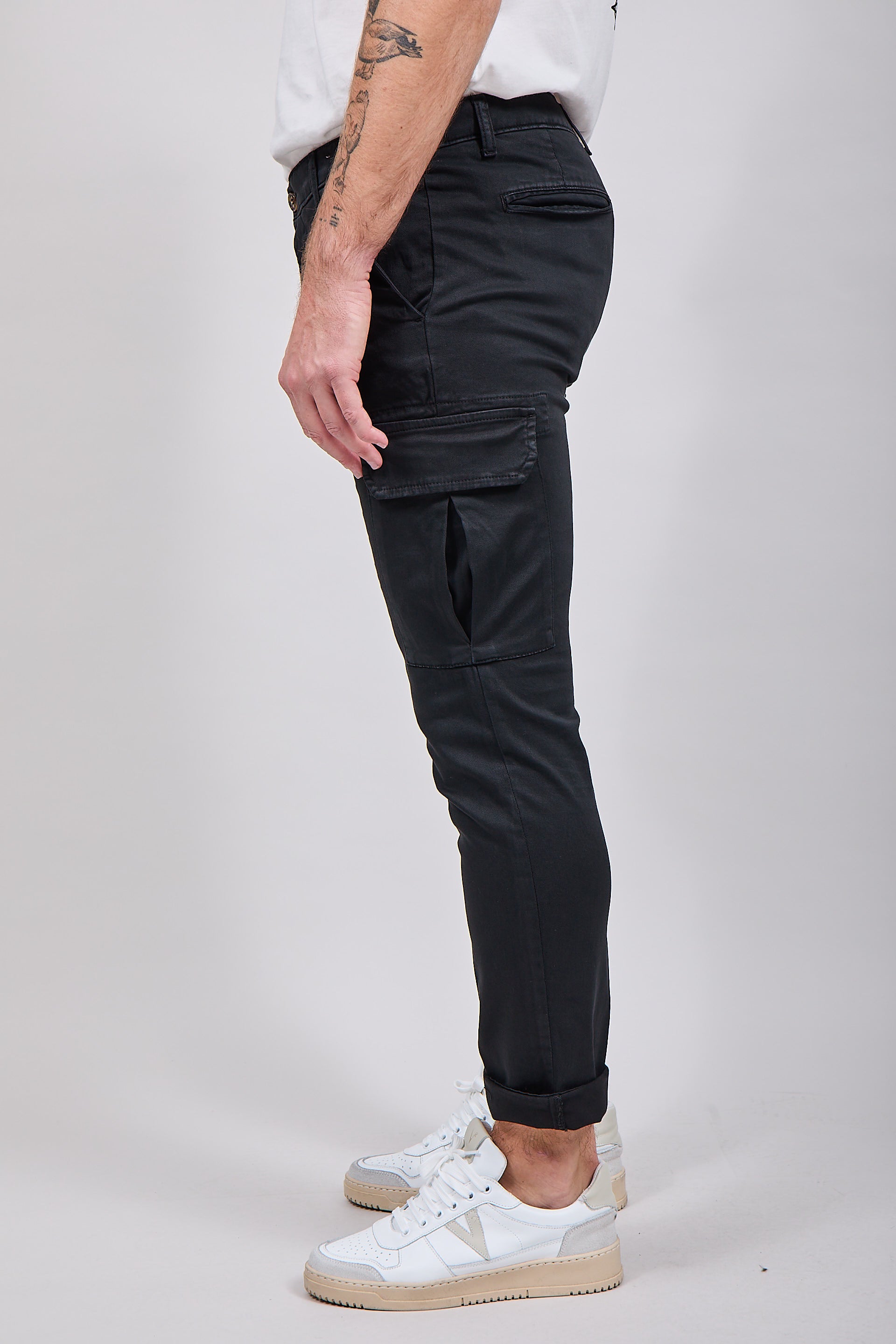 Pantalone Over-d Cargo Nero P05