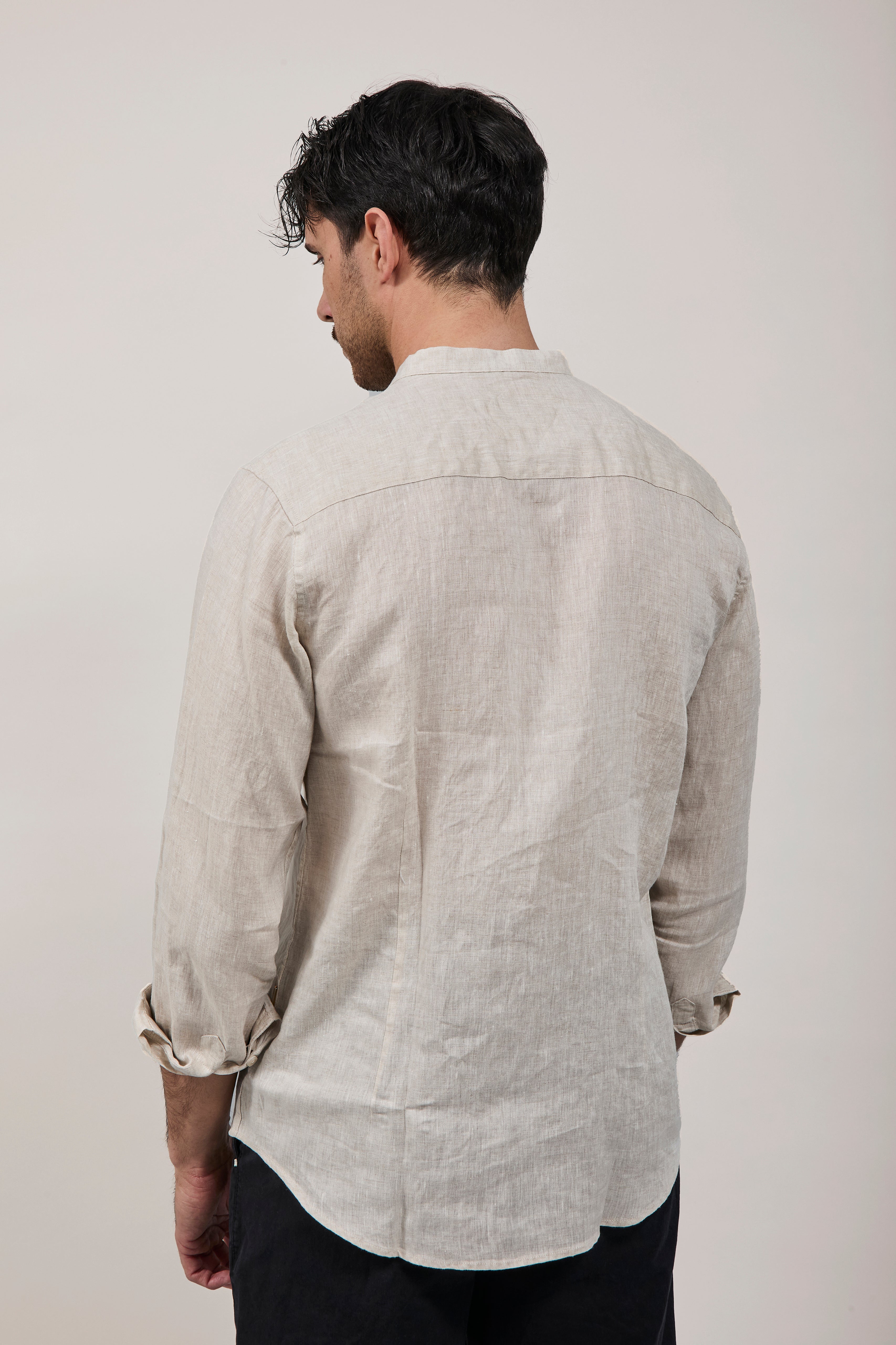 Camicia Gianni Lupo Lino Coreana 7620 Beige