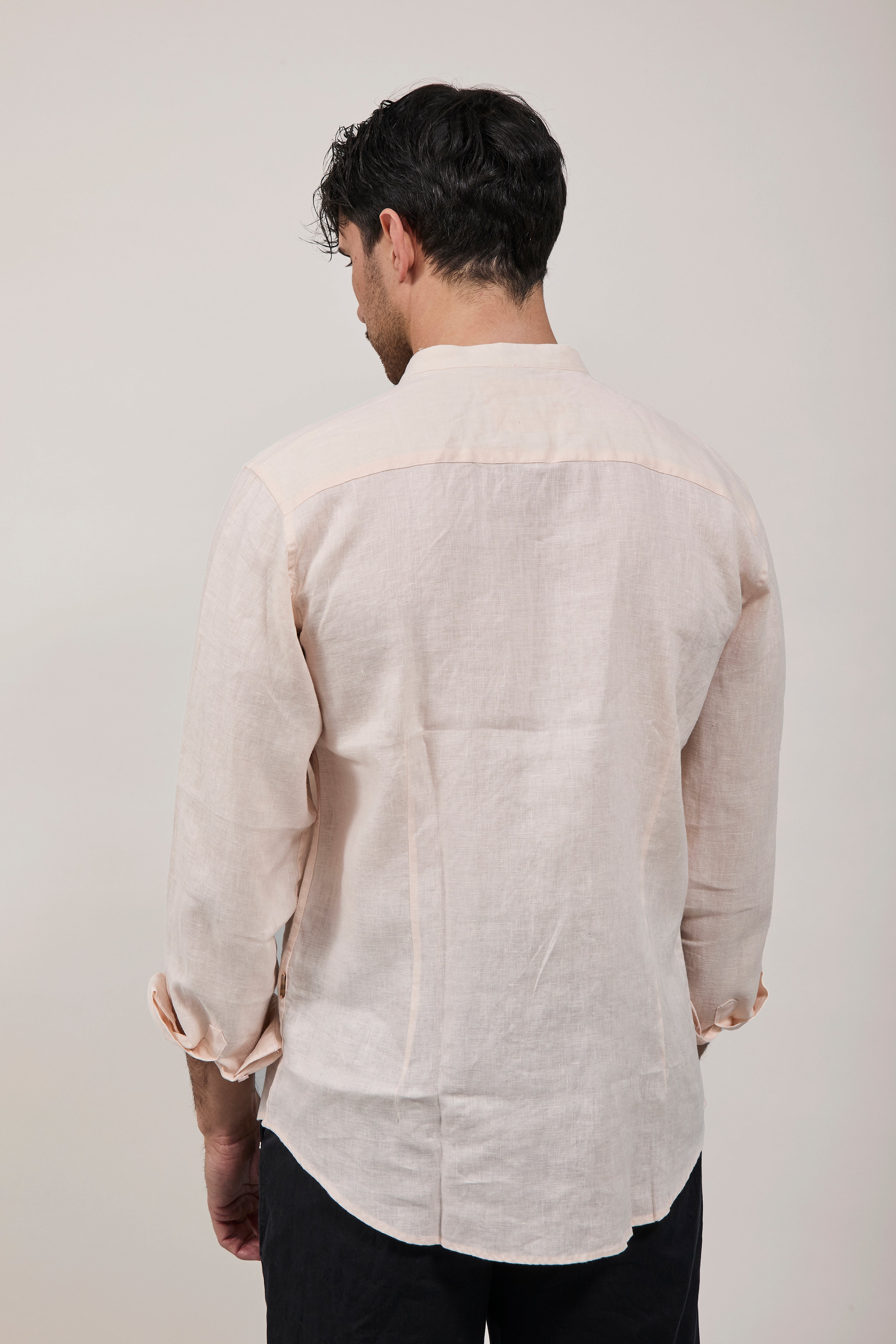 Camicia Gianni Lupo Lino Coreana 7620 Rosa