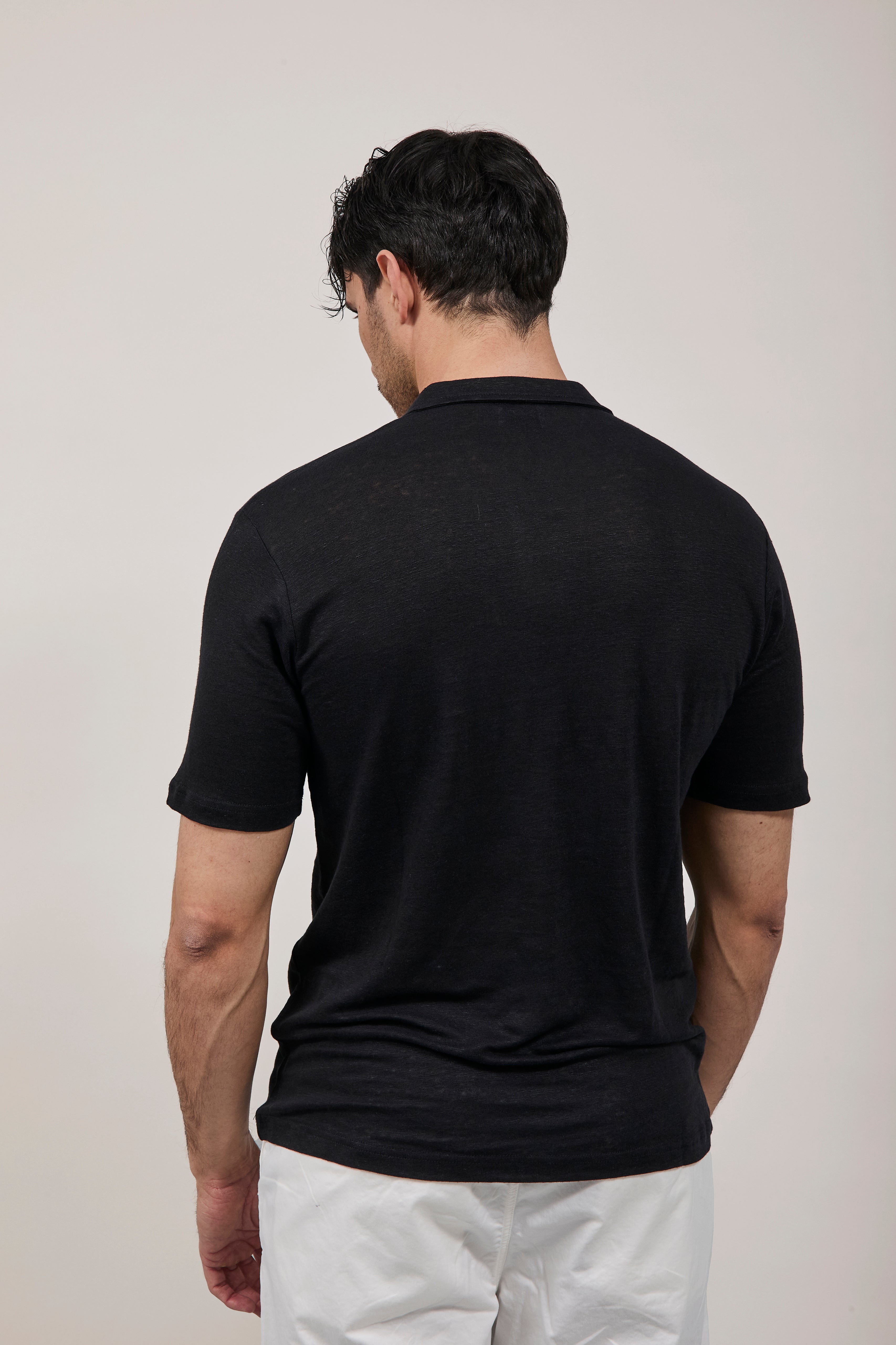 Polo Alta Tensione Lino Nera F64