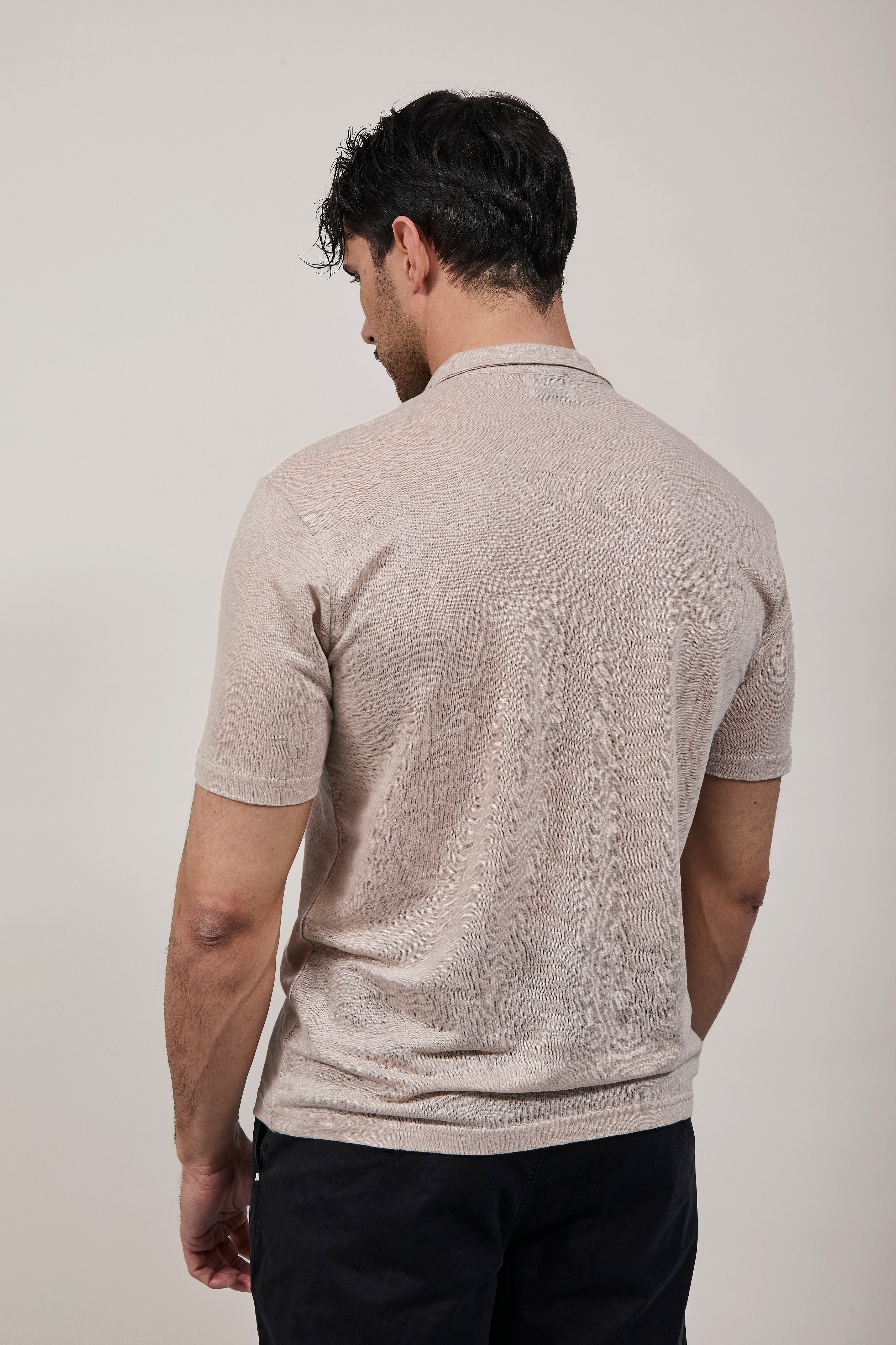Polo Alta Tensione Lino Sabbia F64