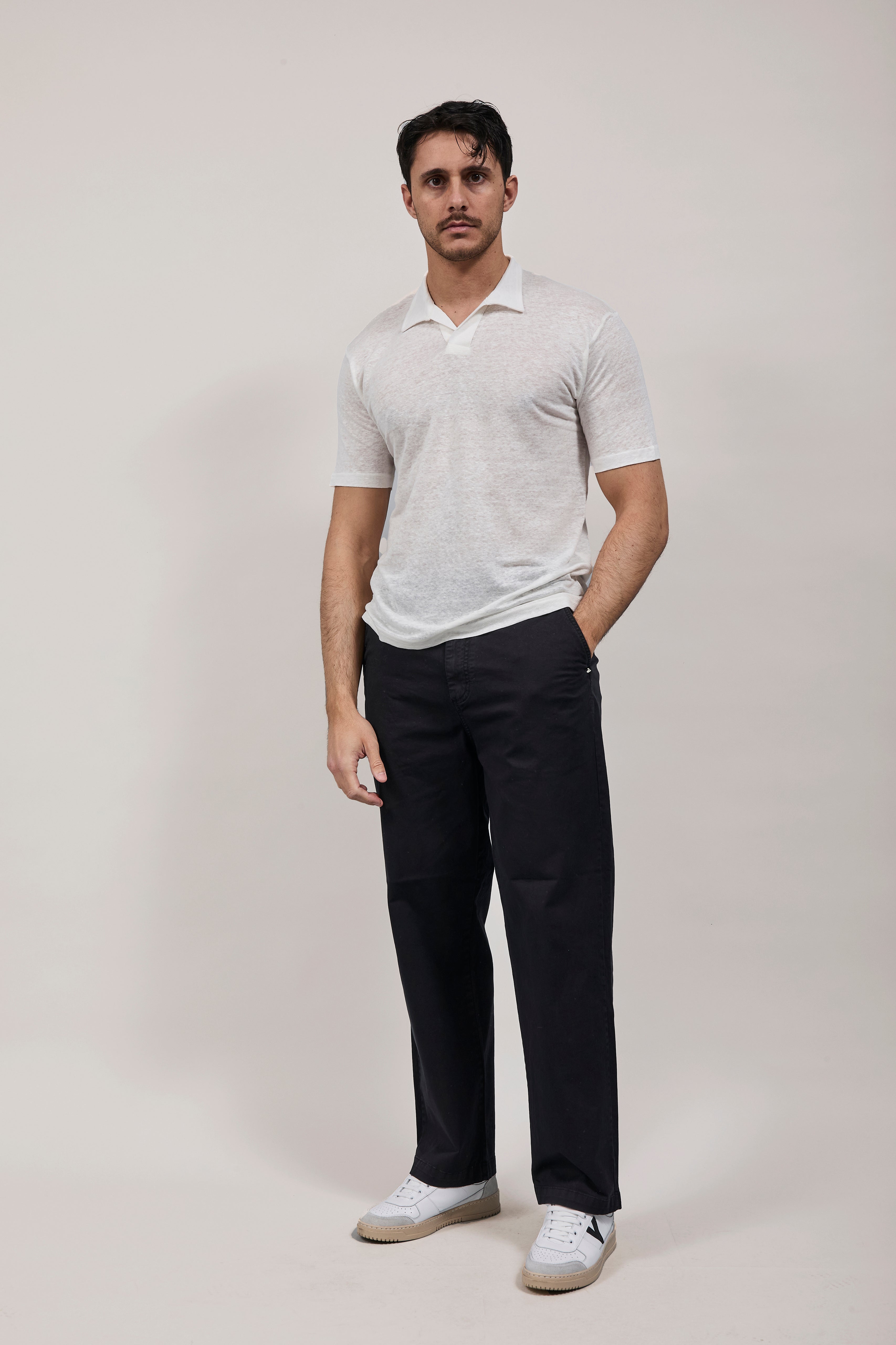 Polo Alta Tensione Lino Latte F64