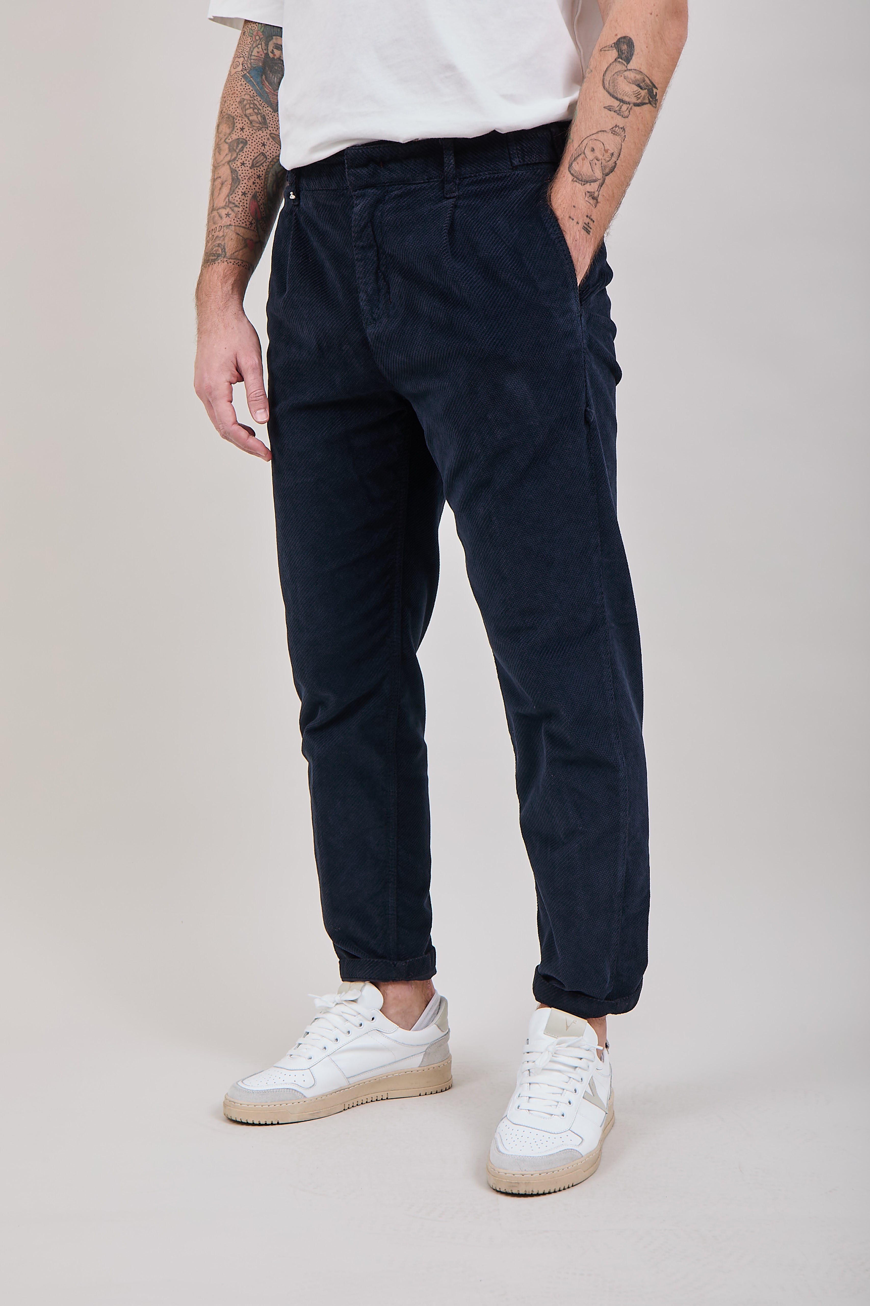 Pantalone Berna Velluto Blu 110