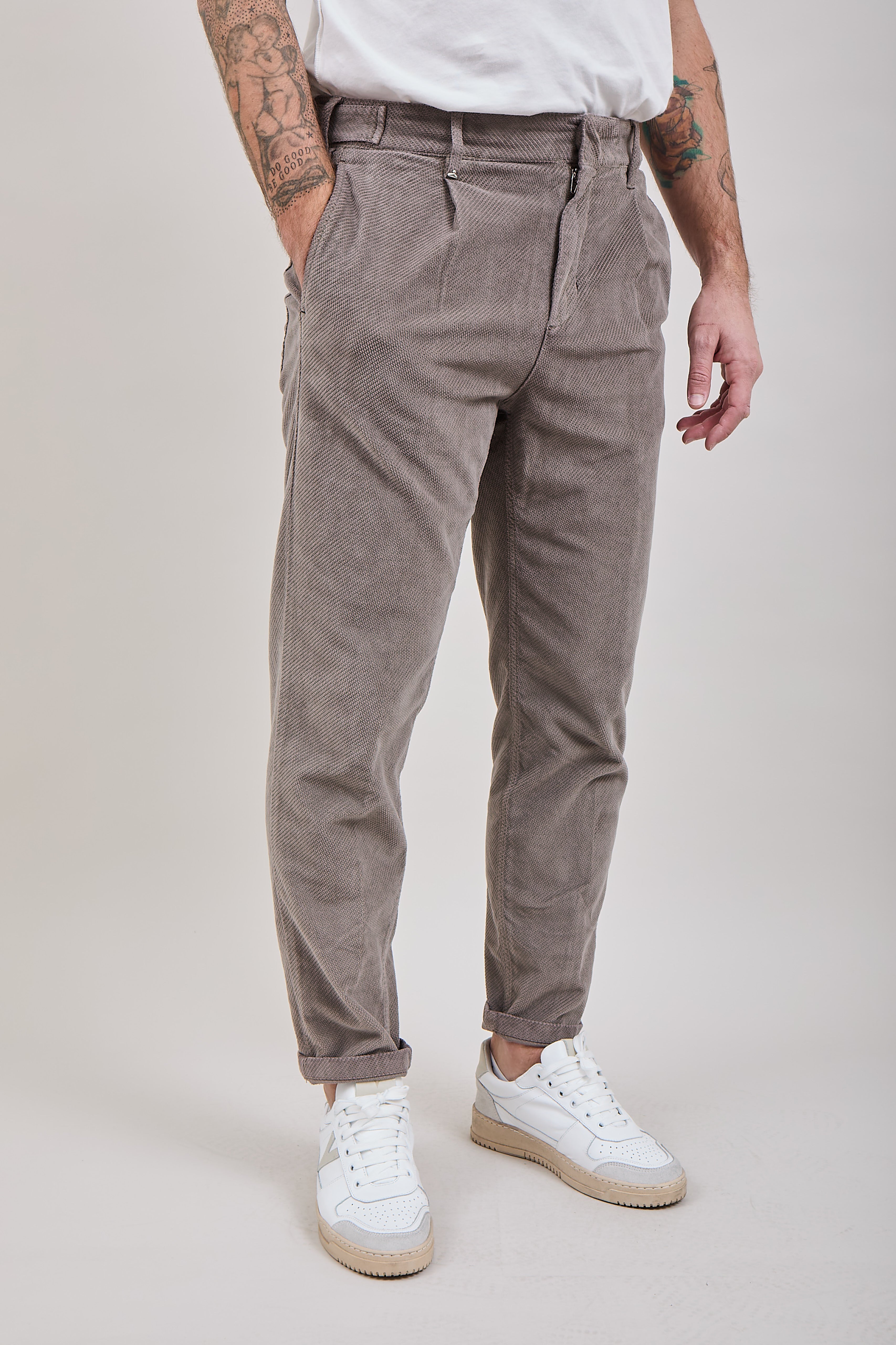 Pantalone Berna Velluto Tortora 110