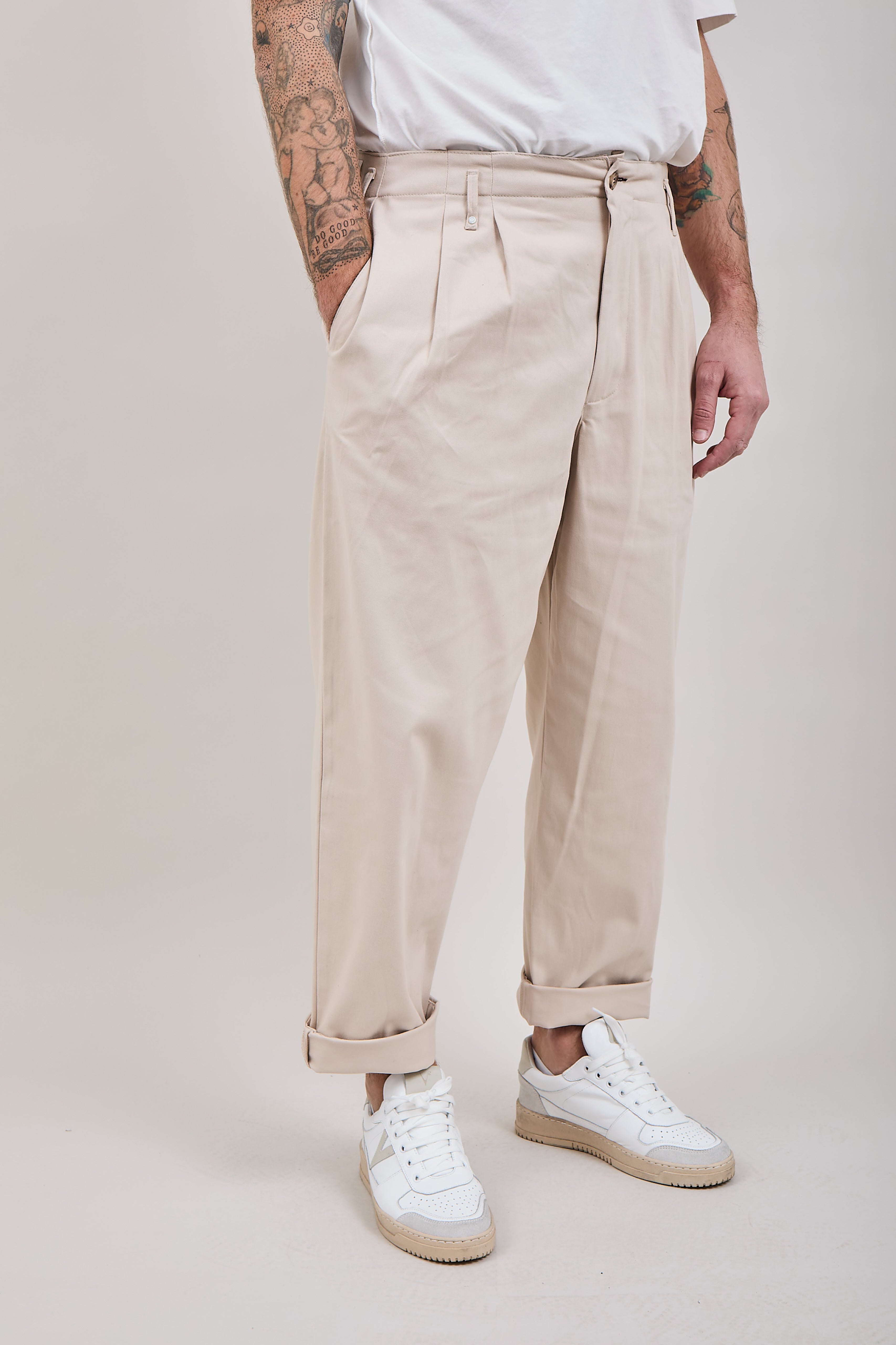Pantalone Block Eleven Pences Beige 758