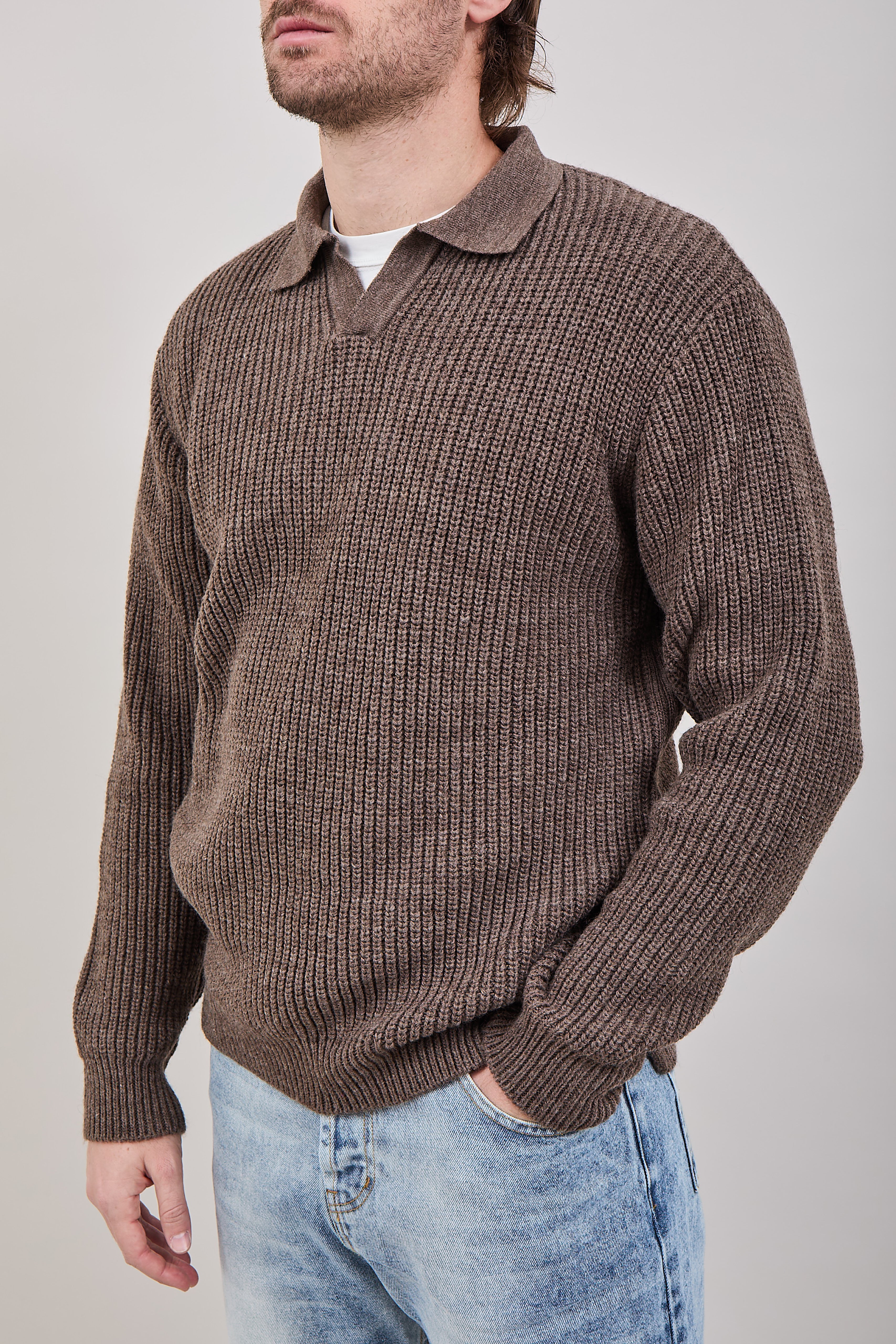 Maglione Block Eleven Polo Castagno