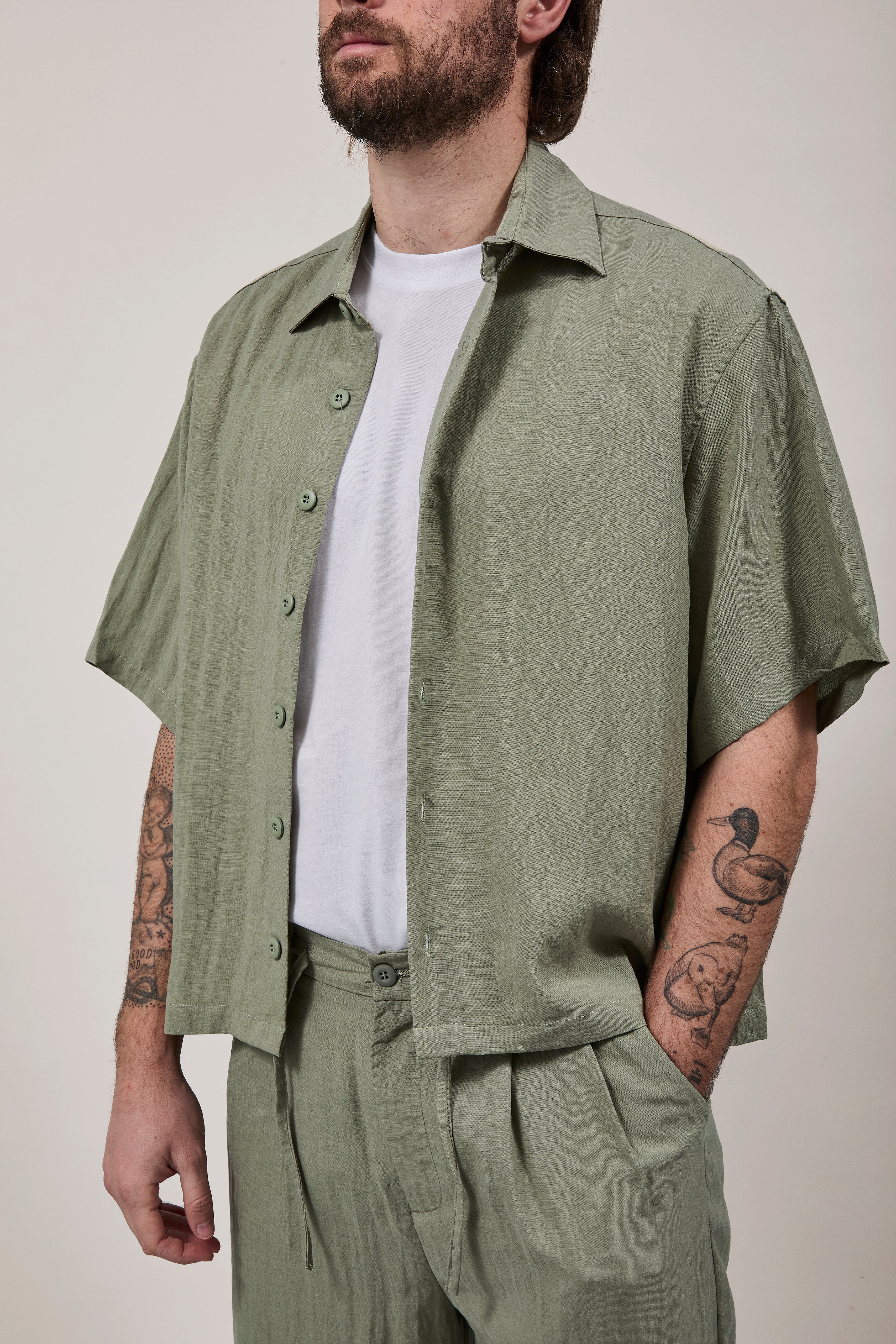 Camicia Crop Berna Tencel 102 Salvia