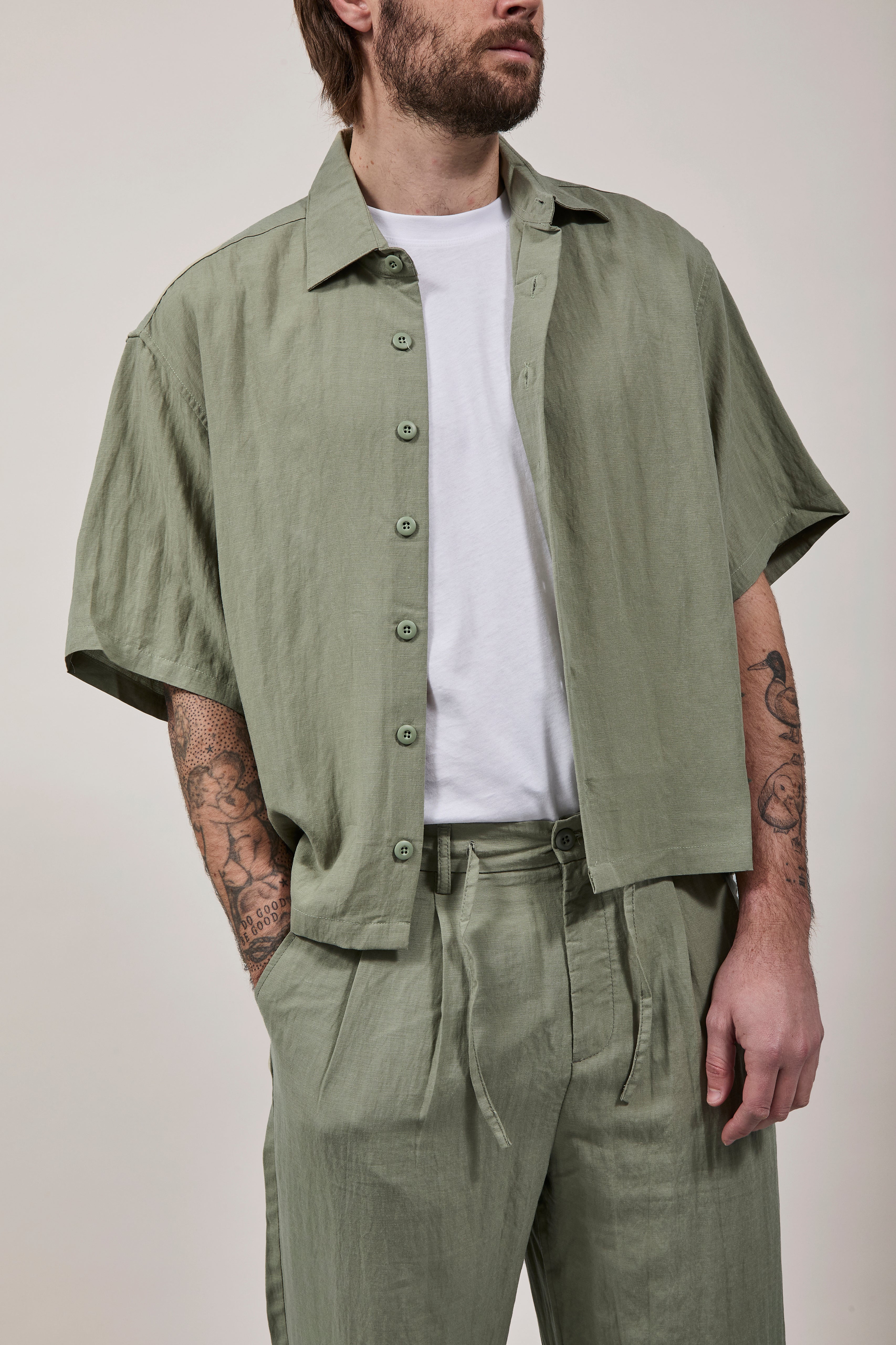 Camicia Crop Berna Tencel 102 Salvia