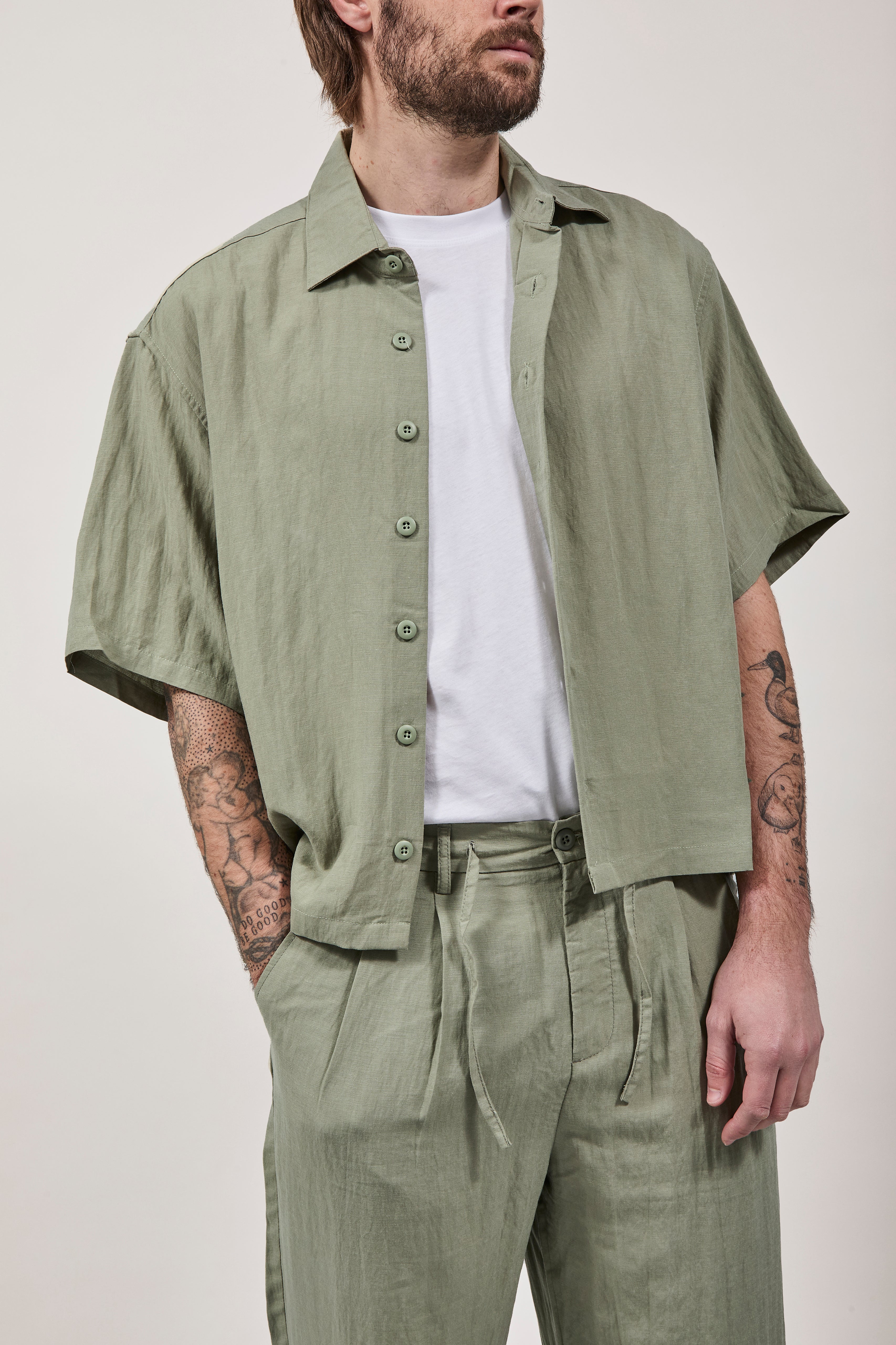 Camicia Crop Berna Tencel 102 Salvia