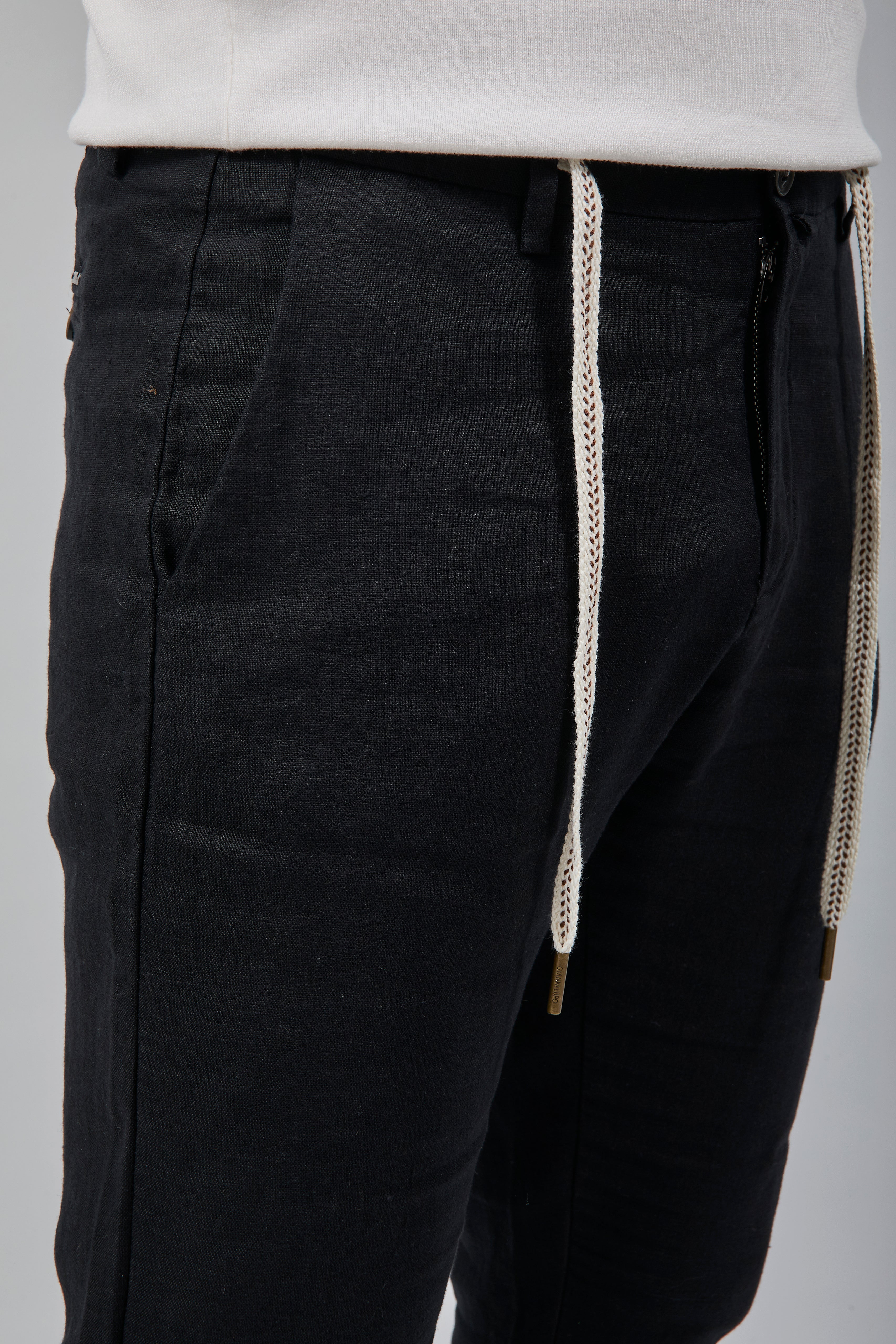 Pantalone Lino Gianni Lupo Michigan Nero