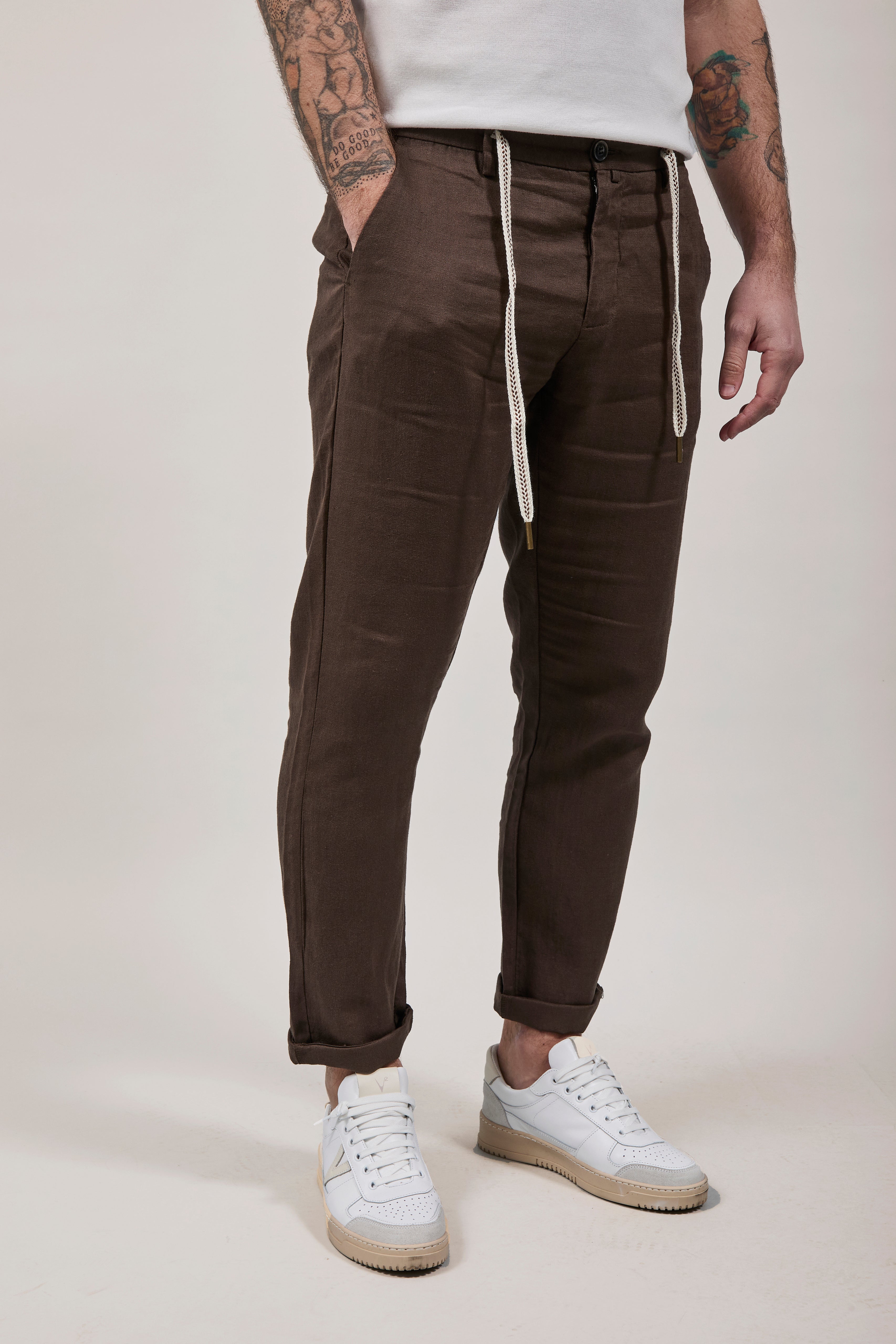 Pantalone Lino Gianni Lupo Michigan Caffè