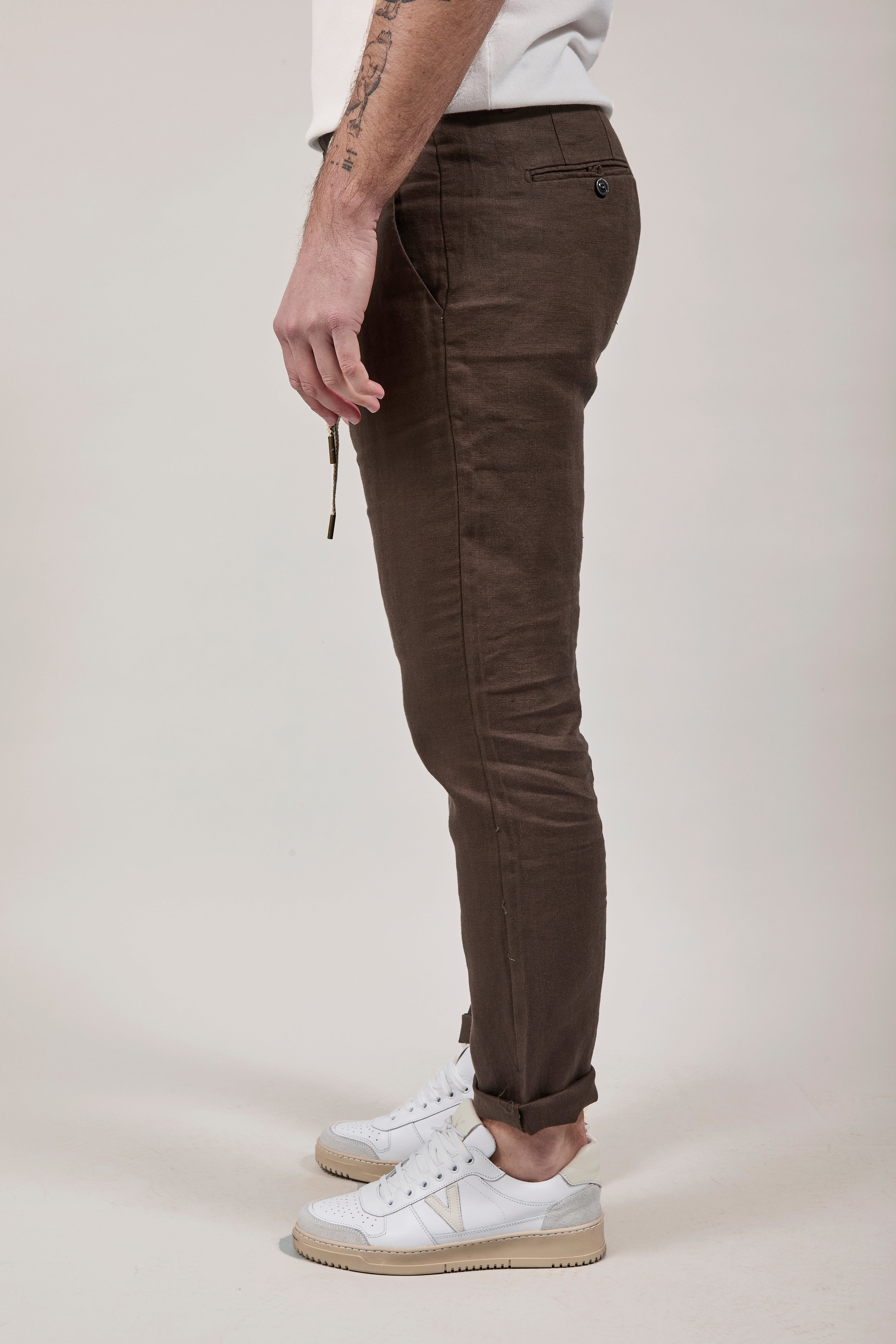 Pantalone Lino Gianni Lupo Michigan Caffè