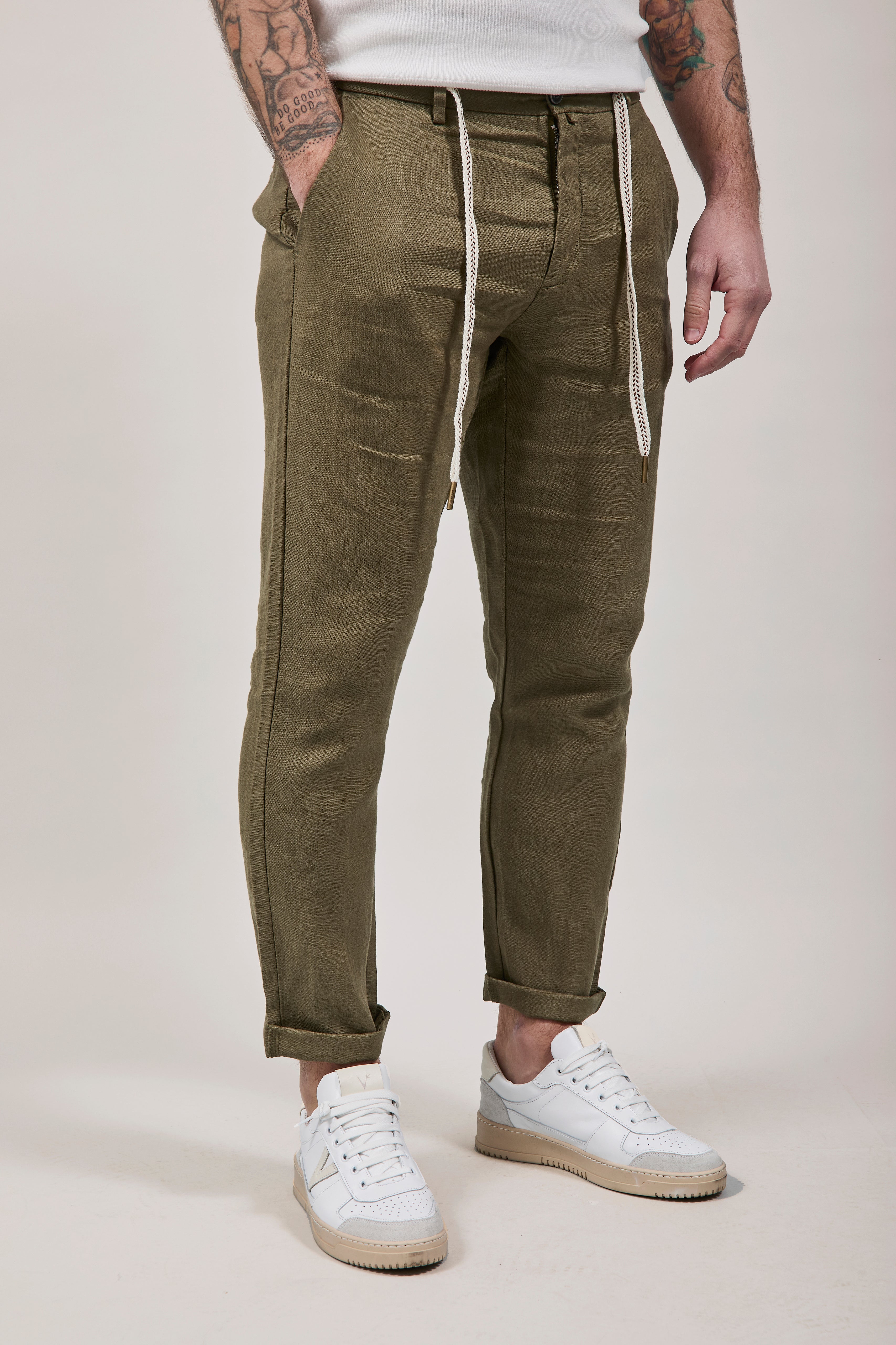 Pantalone Lino Gianni Lupo Michigan Militare