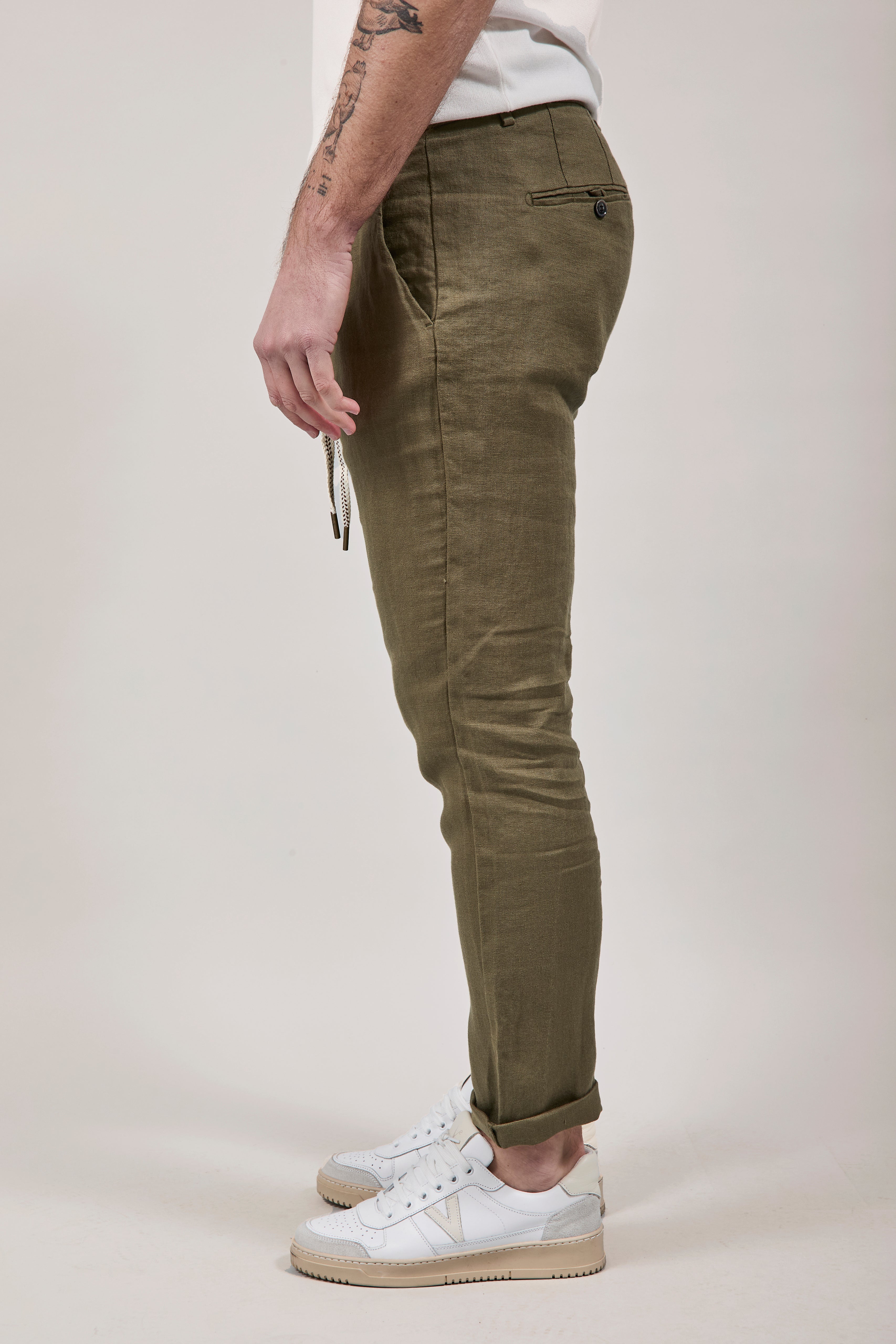 Pantalone Lino Gianni Lupo Michigan Militare