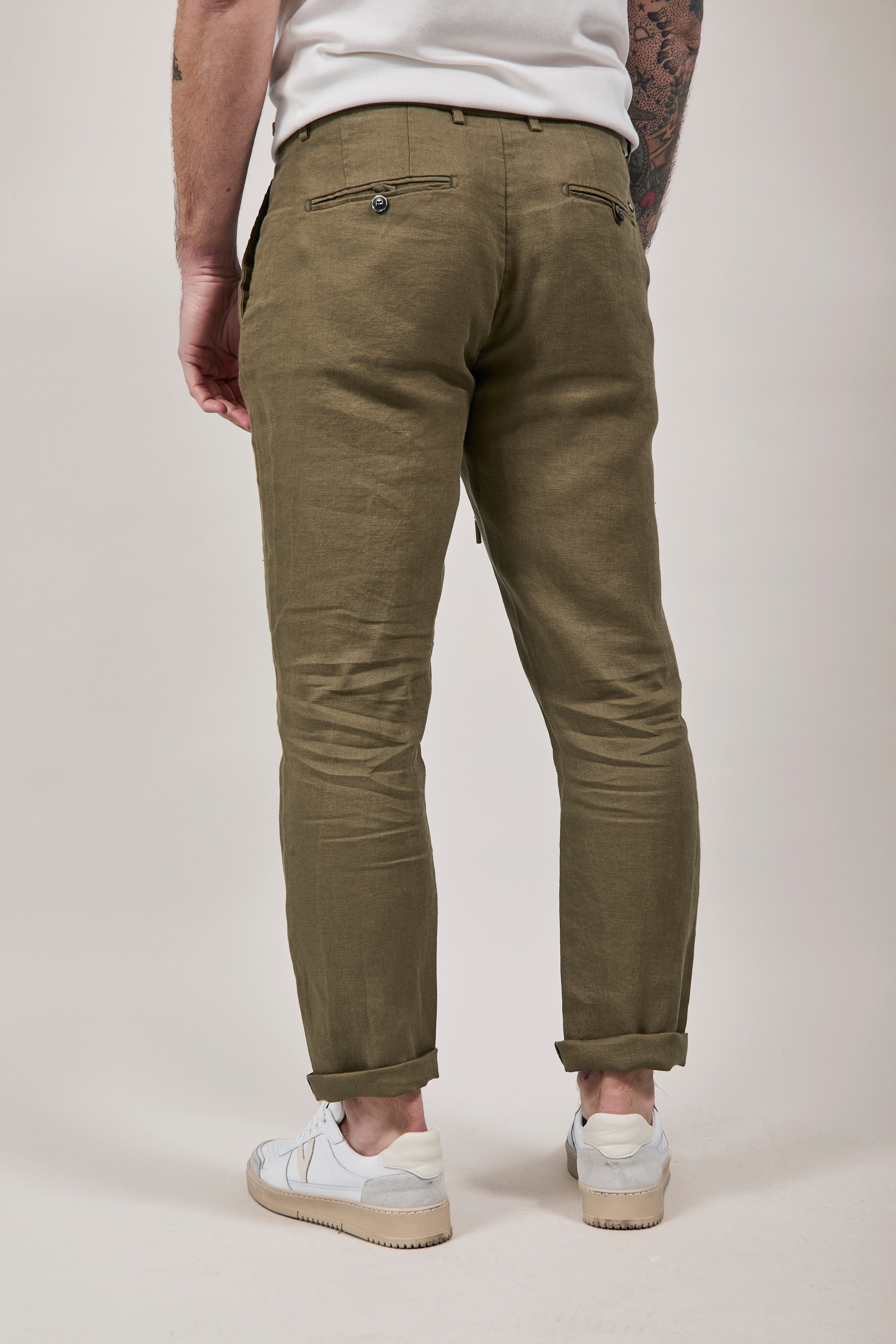 Pantalone Lino Gianni Lupo Michigan Militare