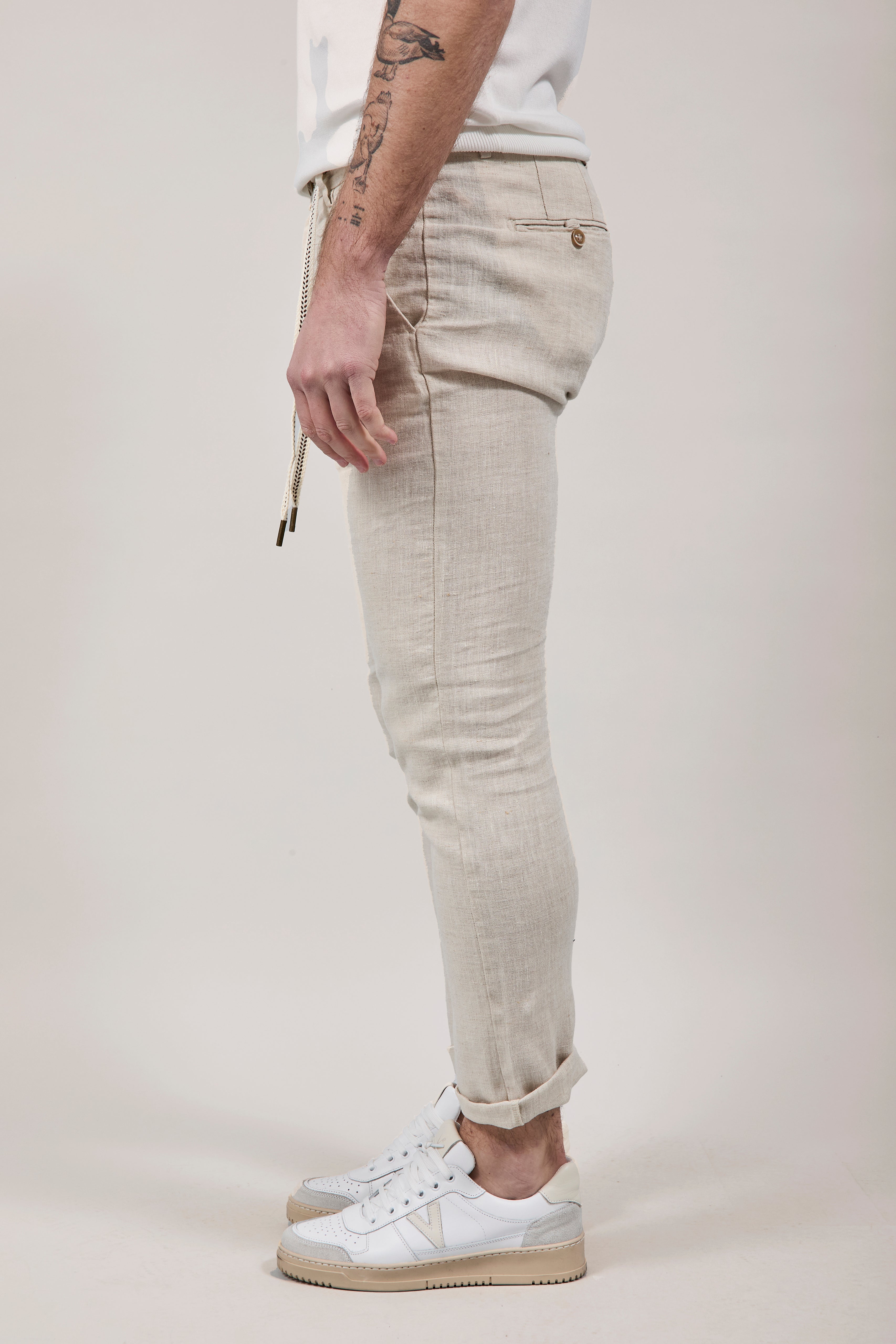 Pantalone Lino Gianni Lupo Michigan Sabbia