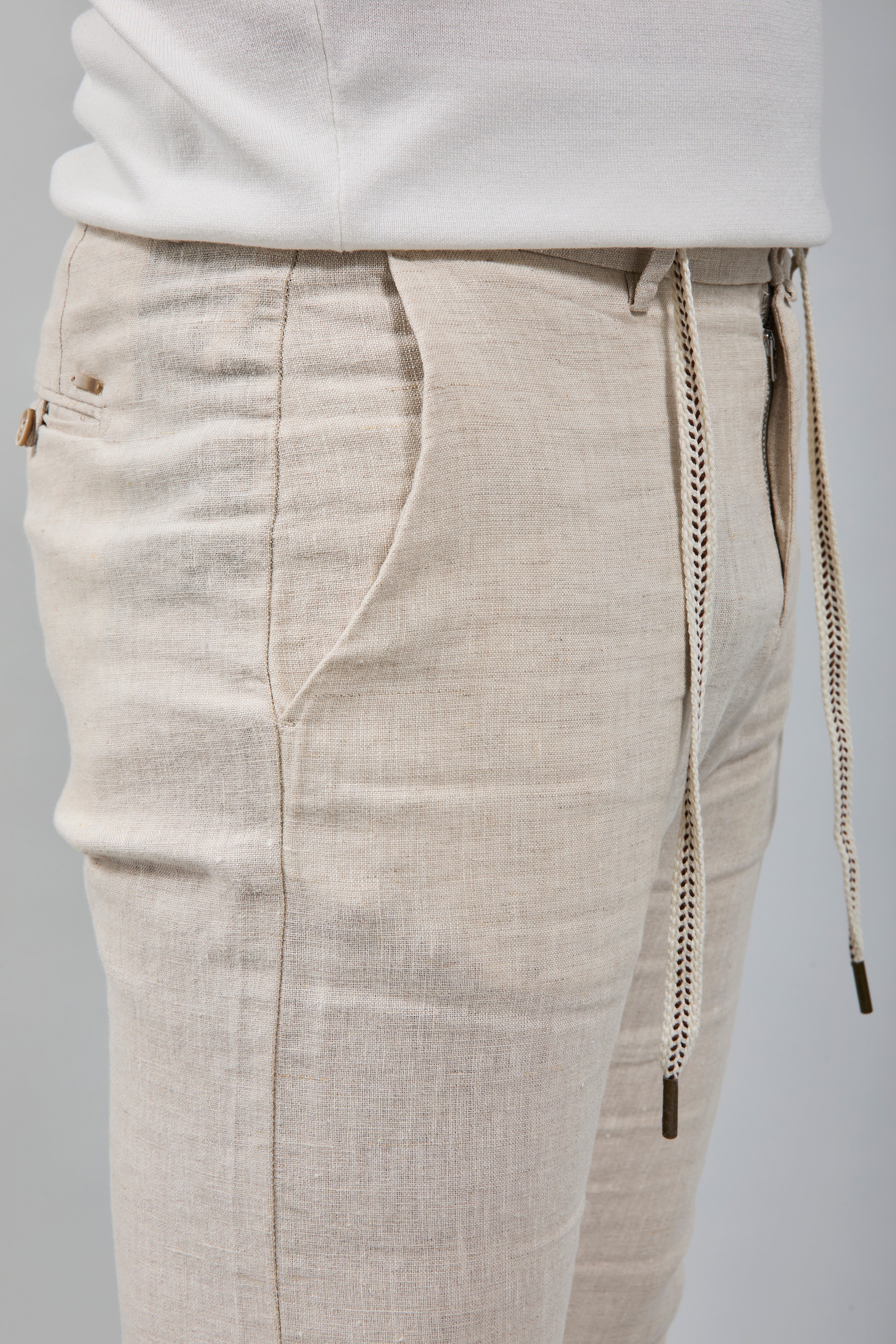 Pantalone Lino Gianni Lupo Michigan Sabbia