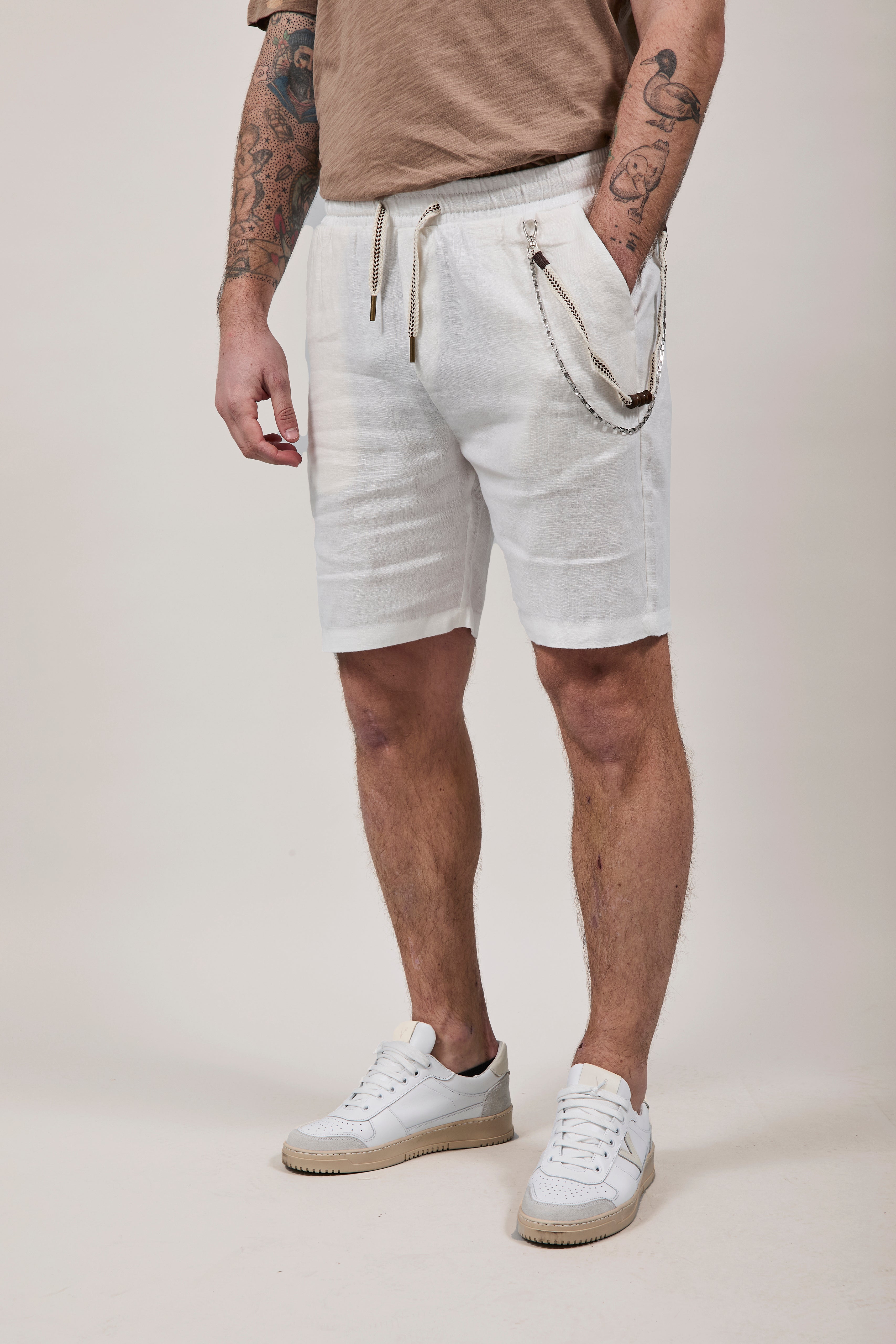 Bermuda Gianni Lupo Lino 3269 Bianco