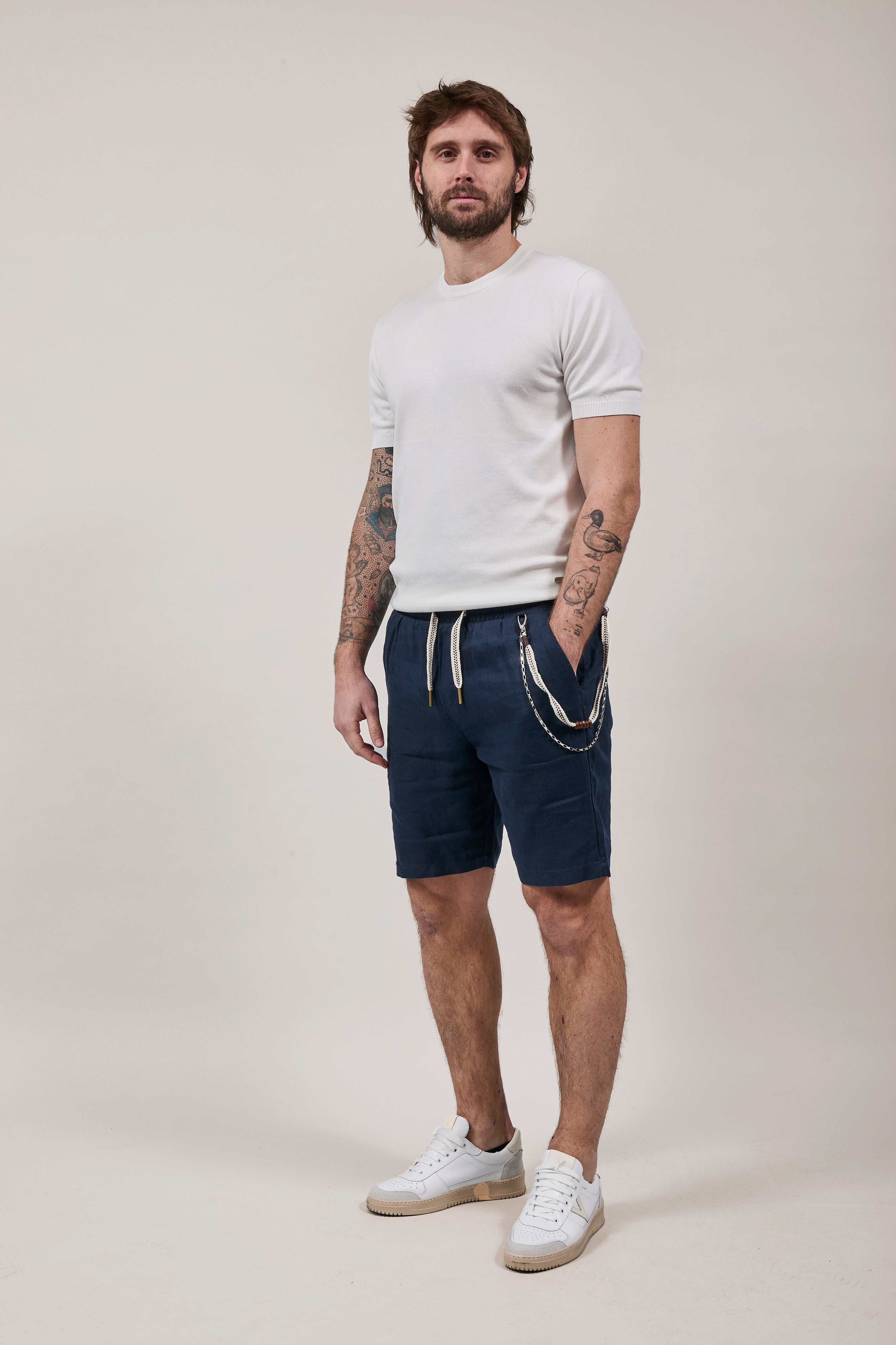 Bermuda Gianni Lupo Lino 3269 Blu