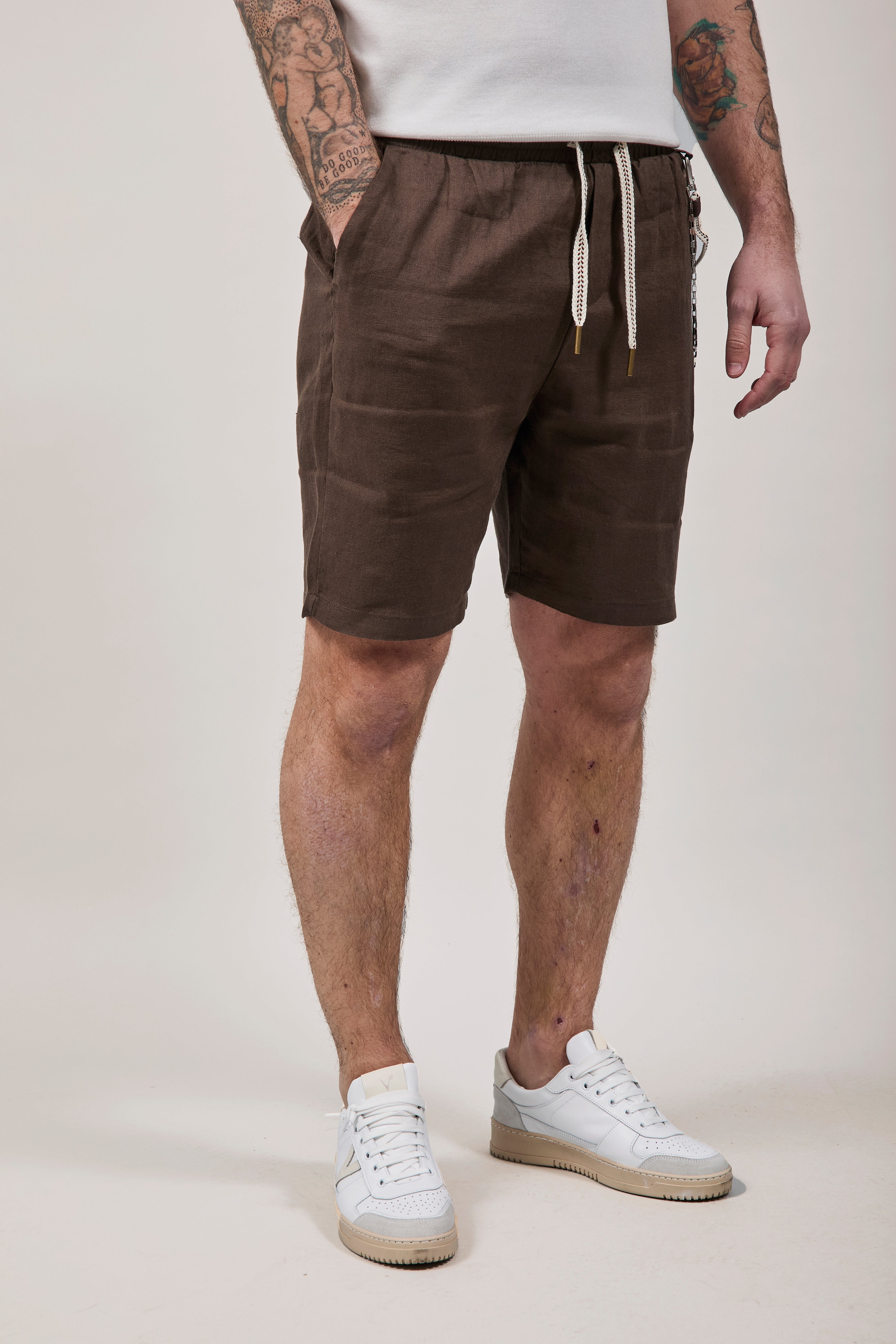 Bermuda Gianni Lupo Lino 3269 Caffè