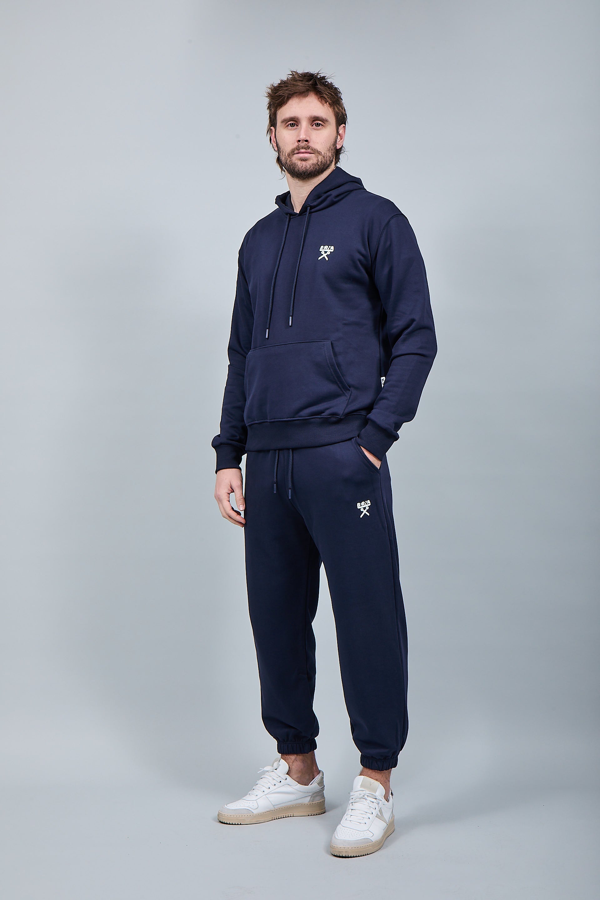 Felpa Berna Cappuccio Blu 52