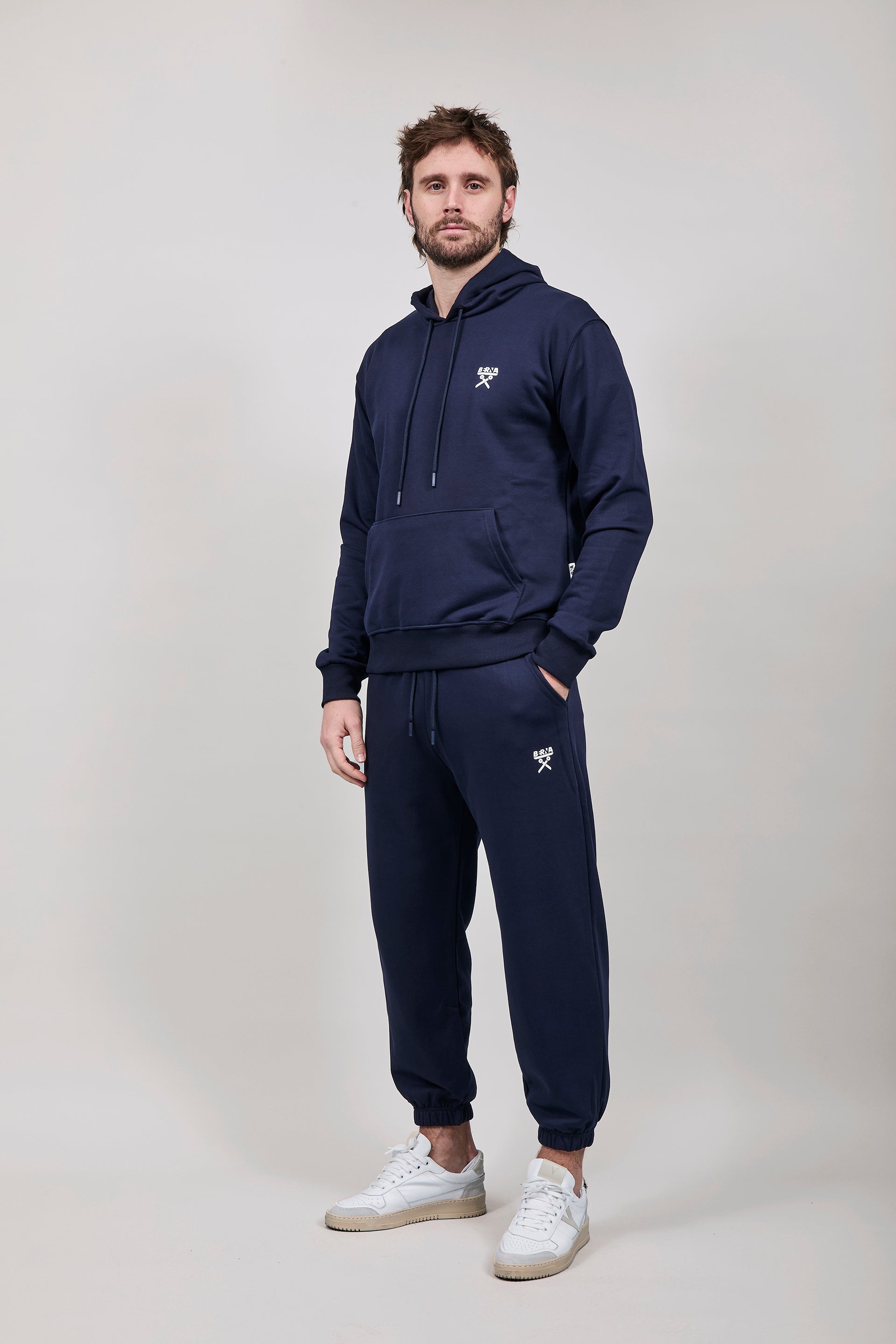 Felpa Berna Cappuccio Blu 52