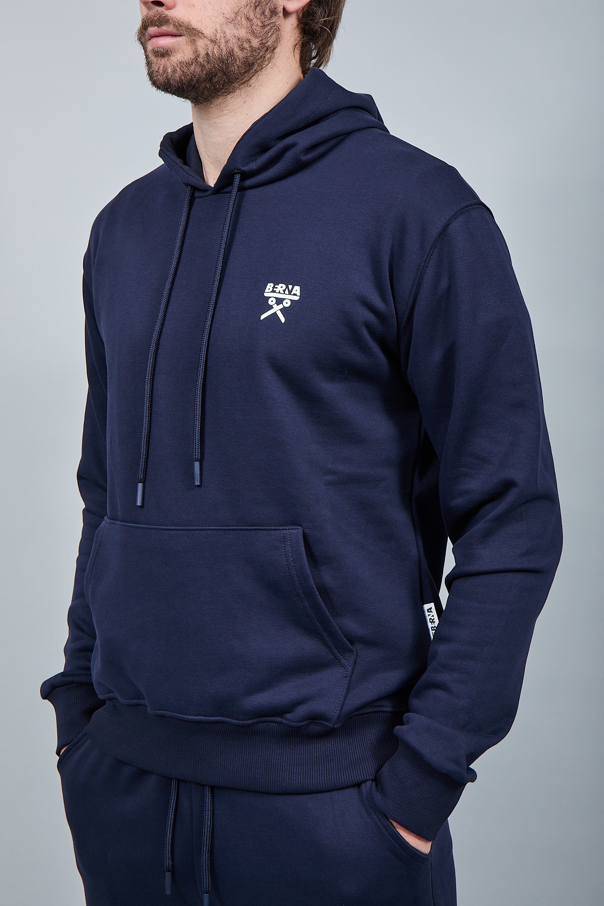 Felpa Berna Cappuccio Blu 52