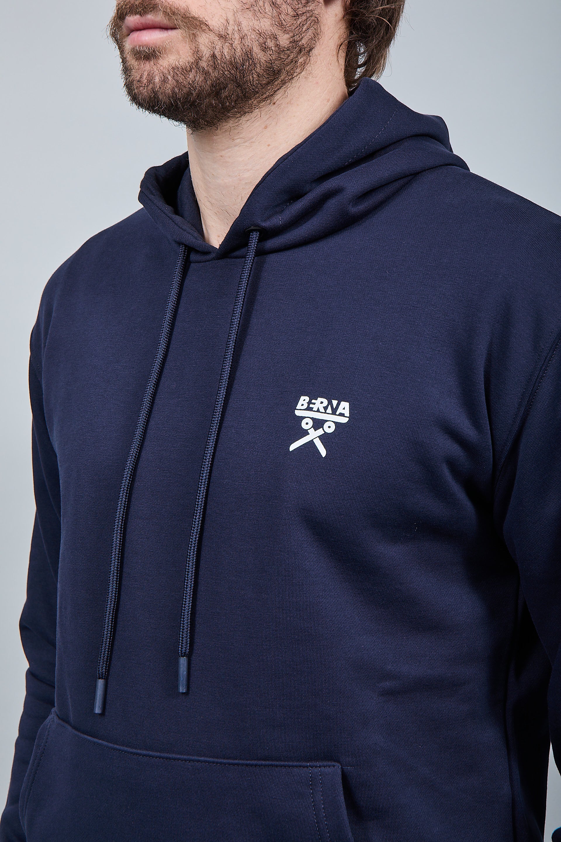 Felpa Berna Cappuccio Blu 52