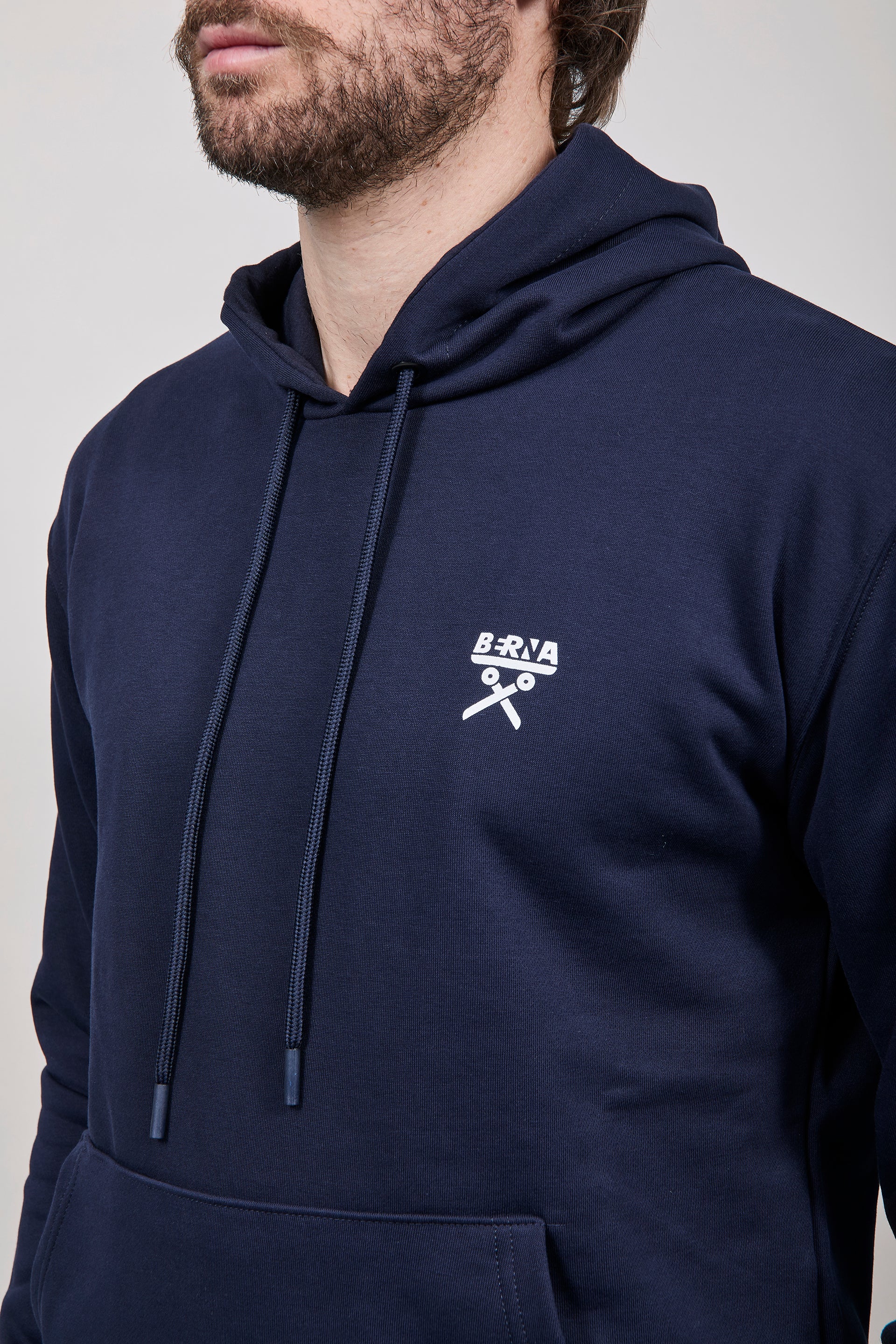 Felpa Berna Cappuccio Blu 52