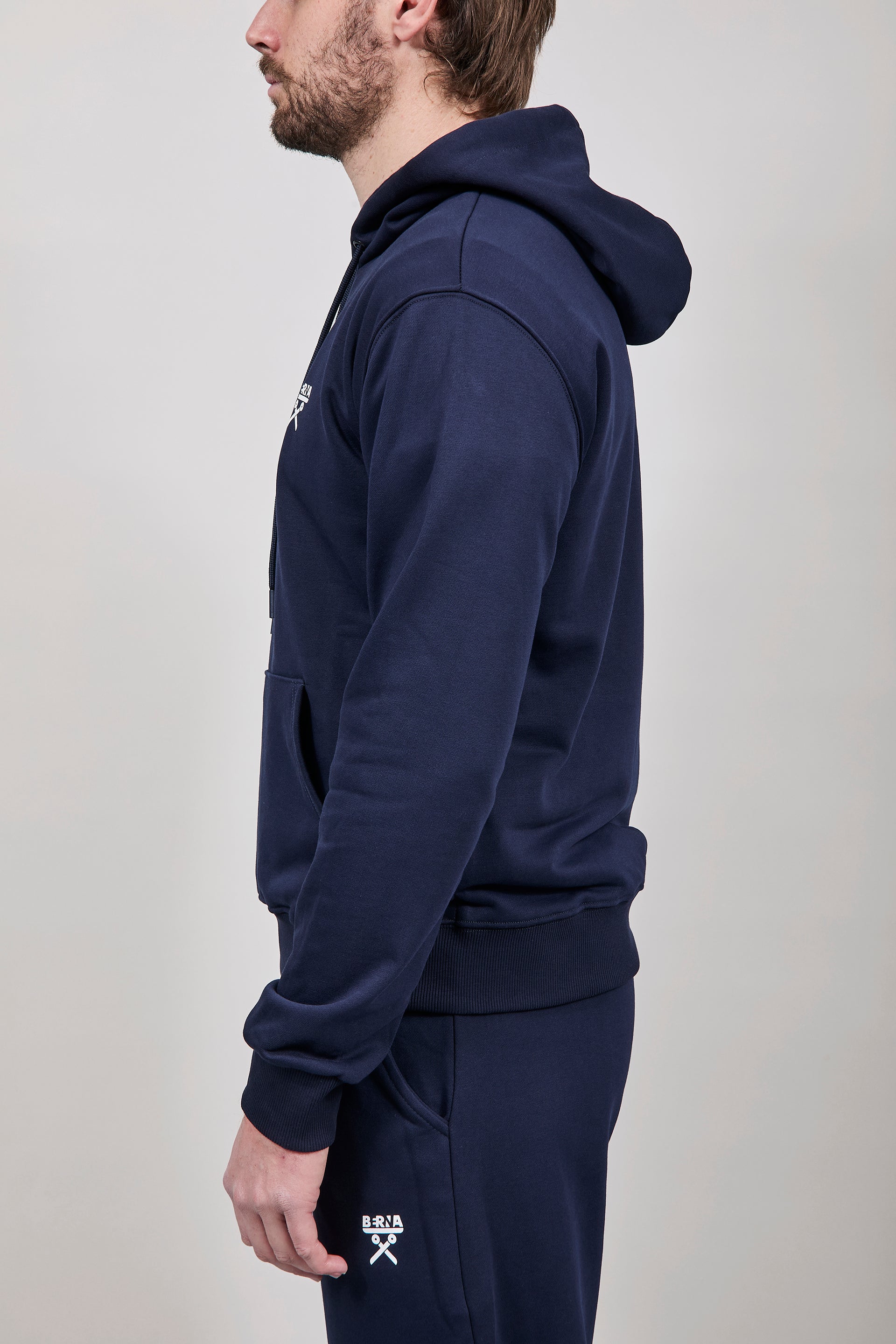 Felpa Berna Cappuccio Blu 52
