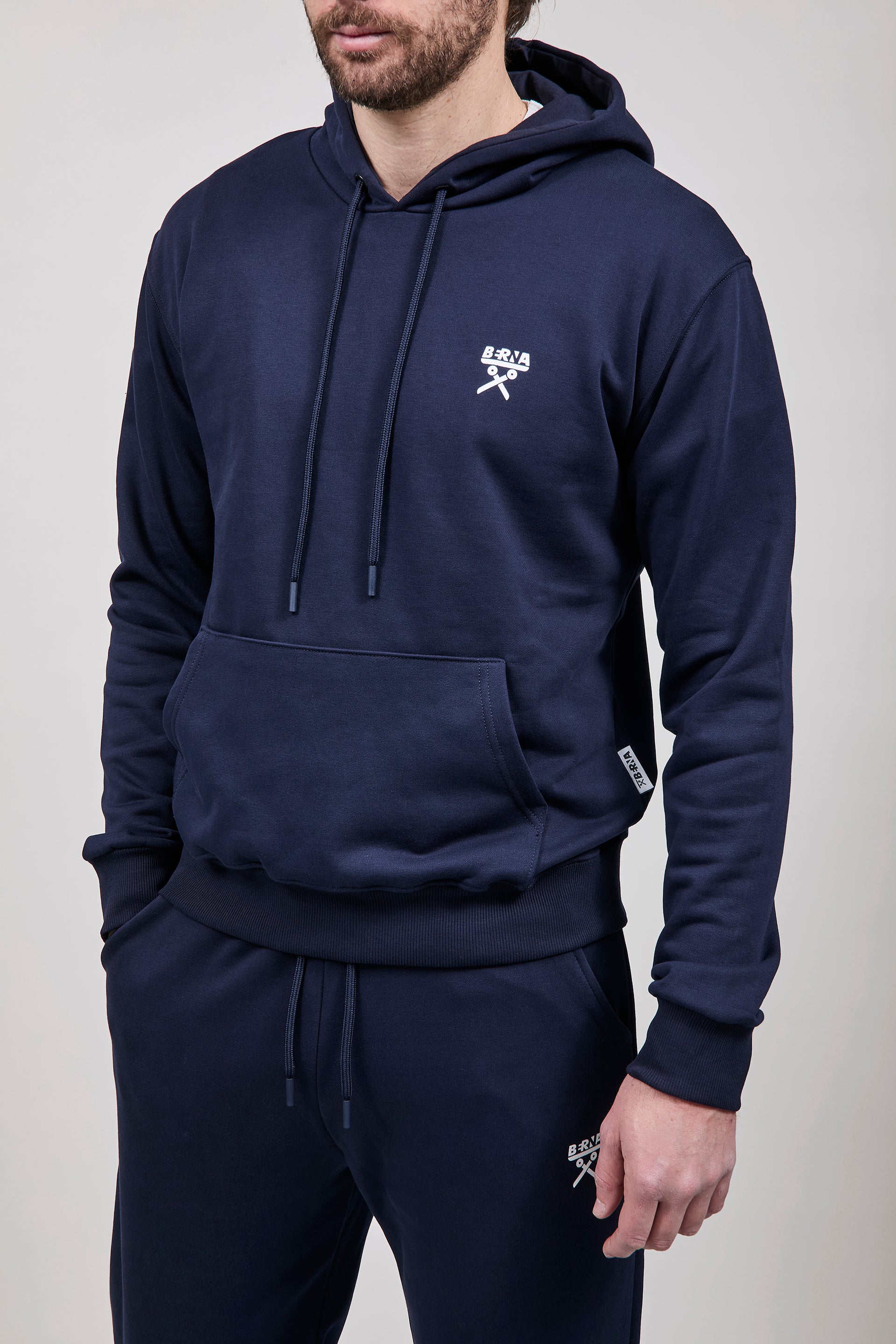 Felpa Berna Cappuccio Blu 52