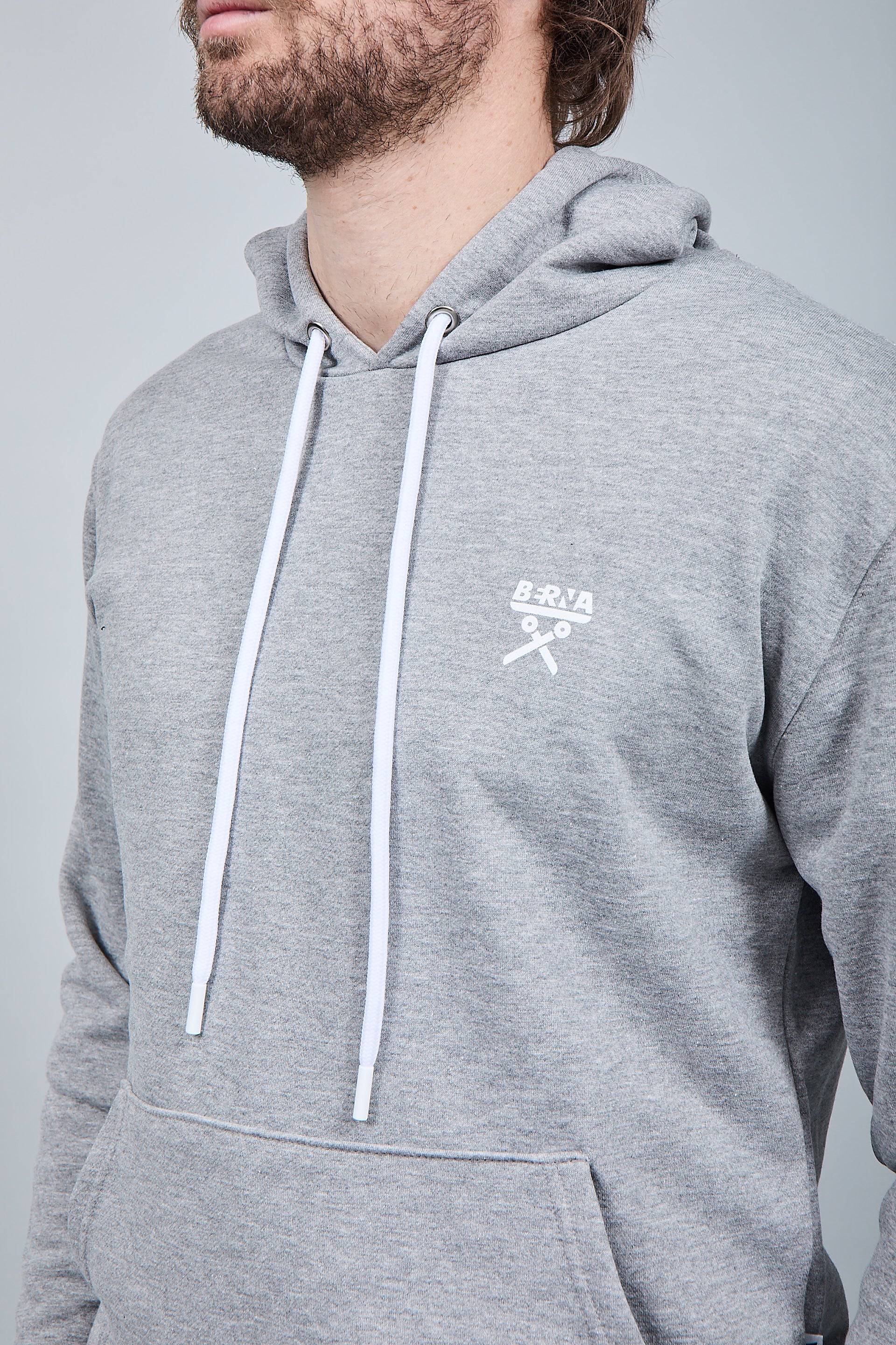 Felpa Berna Cappuccio Grigio Melange 52