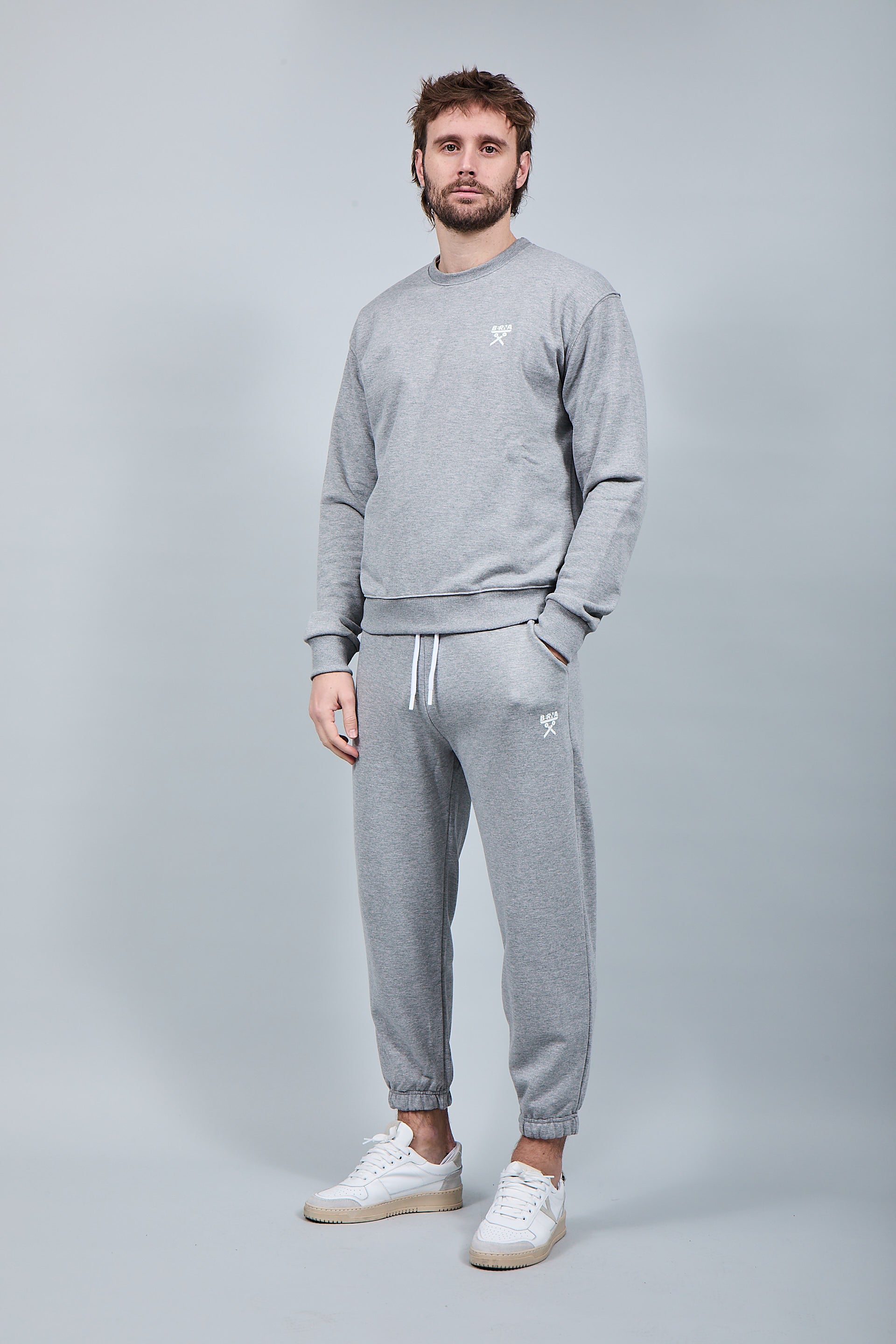 Felpa Berna Girocollo Grigio Melange 53