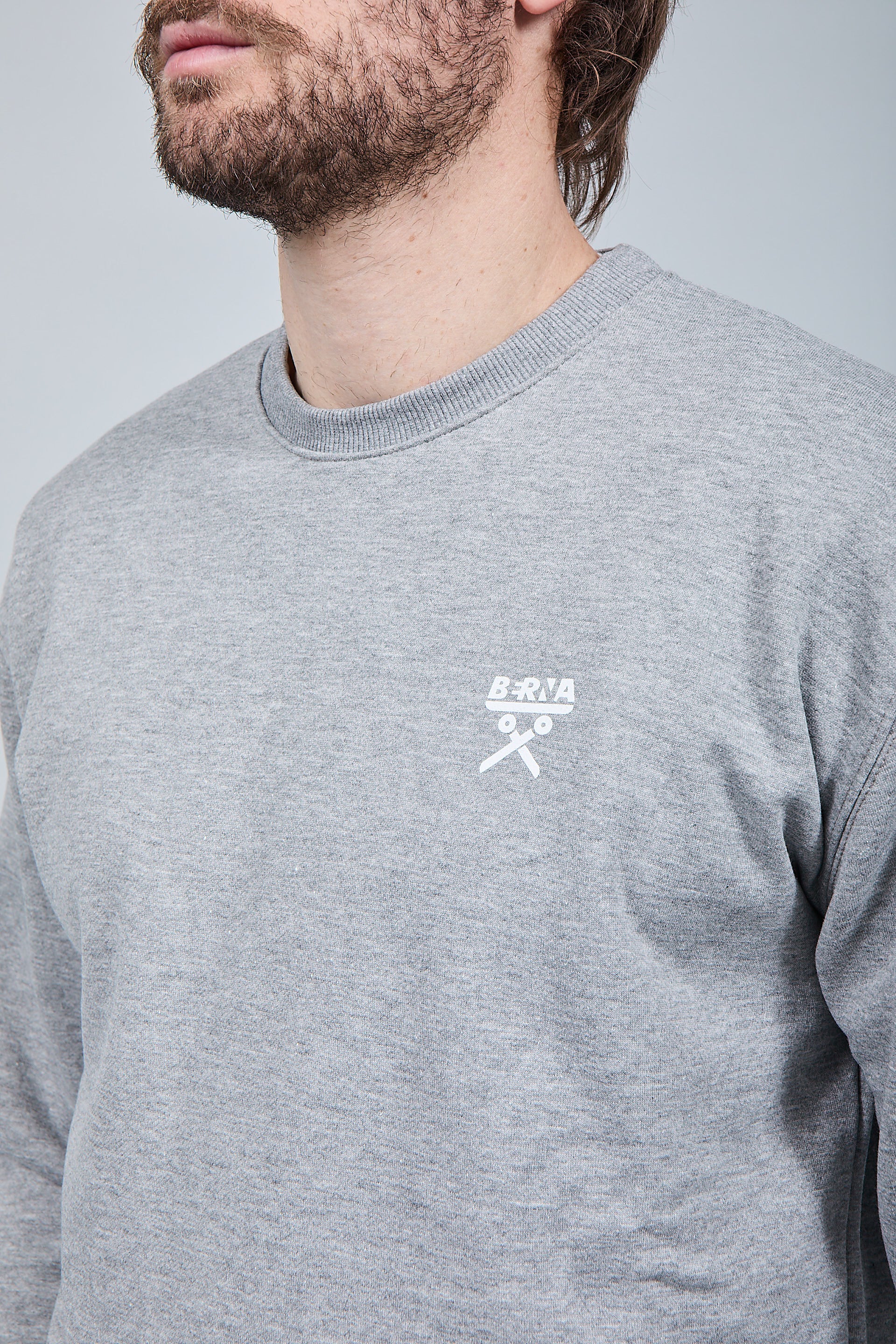 Felpa Berna Girocollo Grigio Melange 53