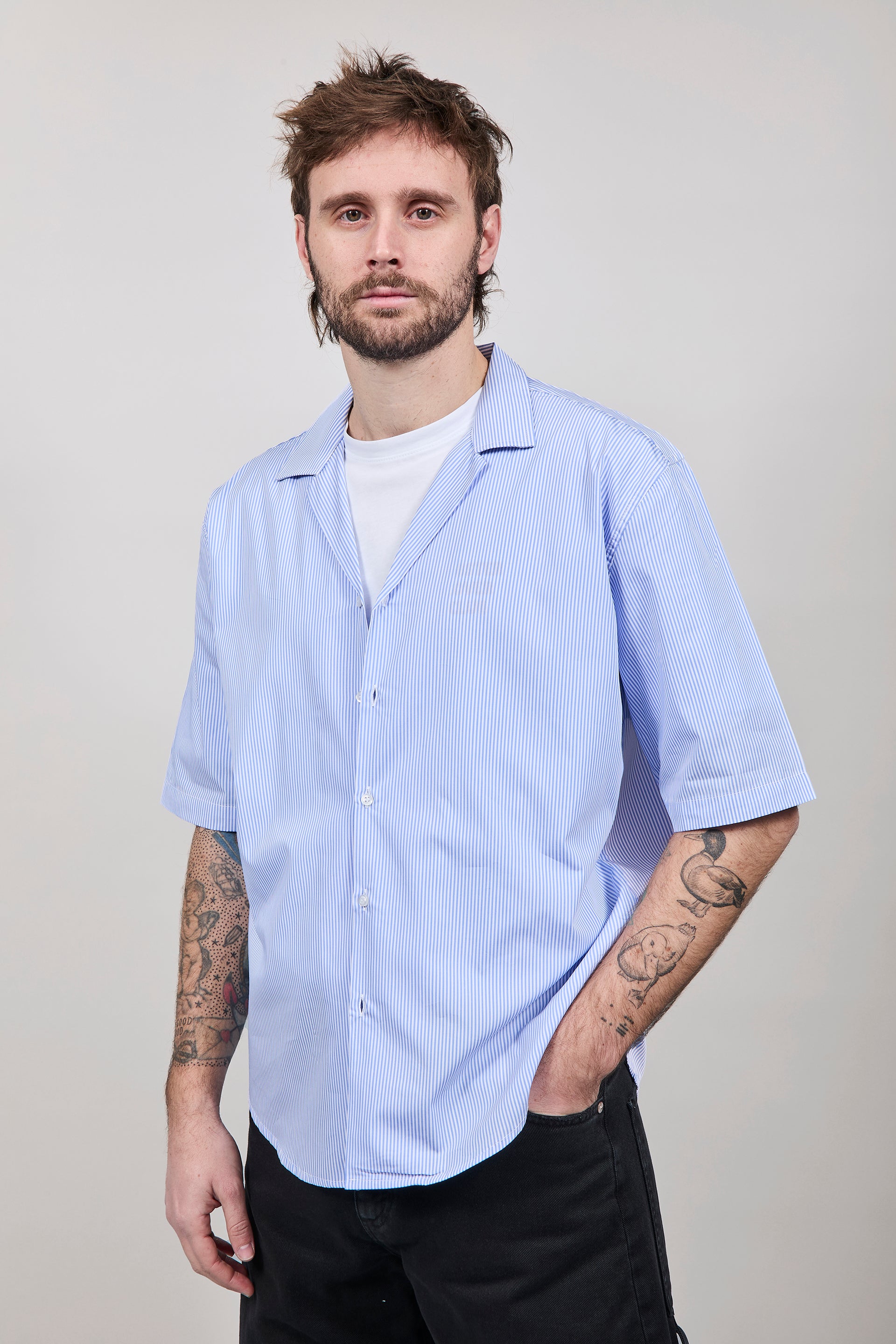 Camicia Over-D Boxy Fit Celeste C62