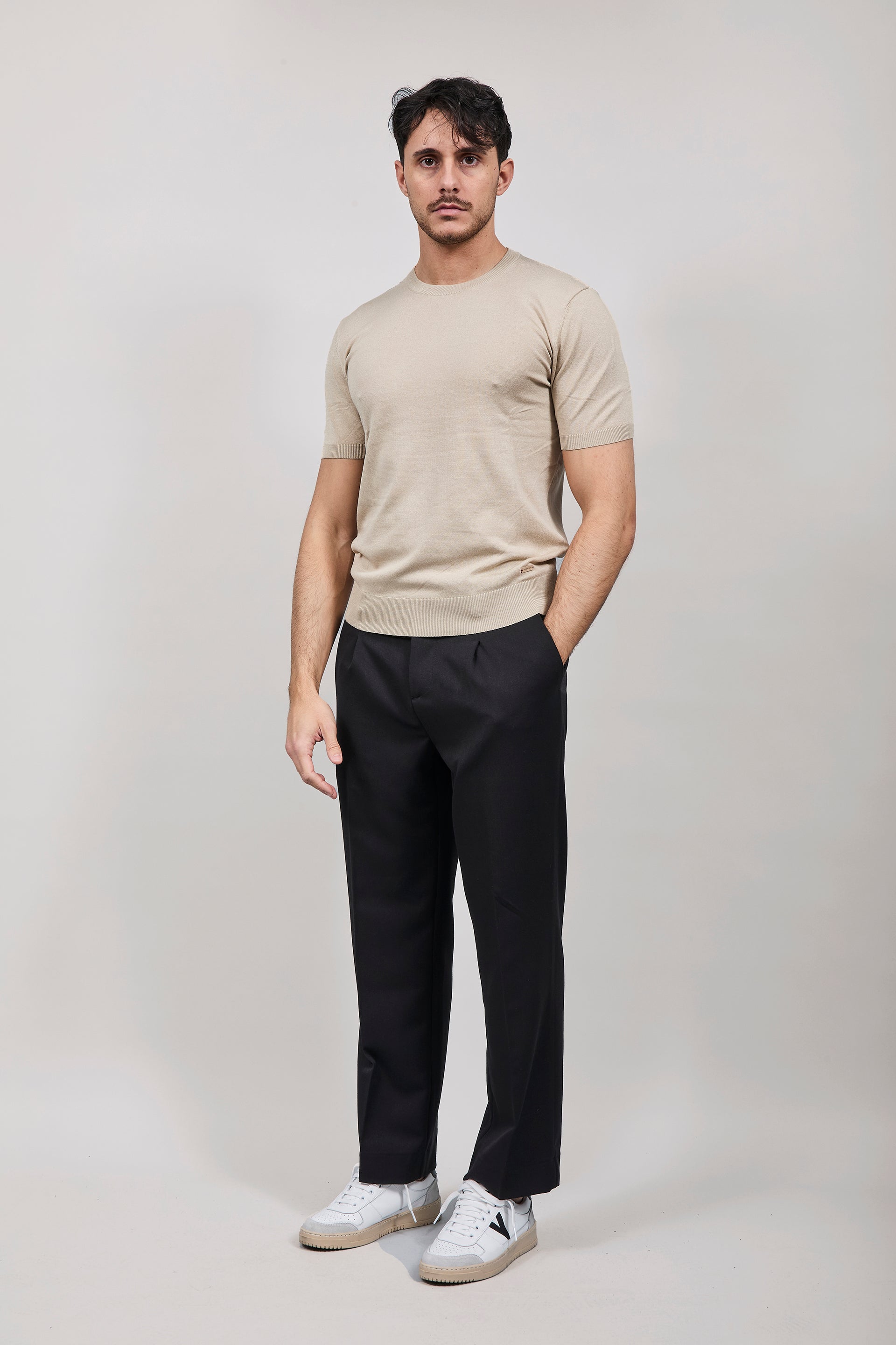 T-shirt maglia Gianni Lupo 510 Beige