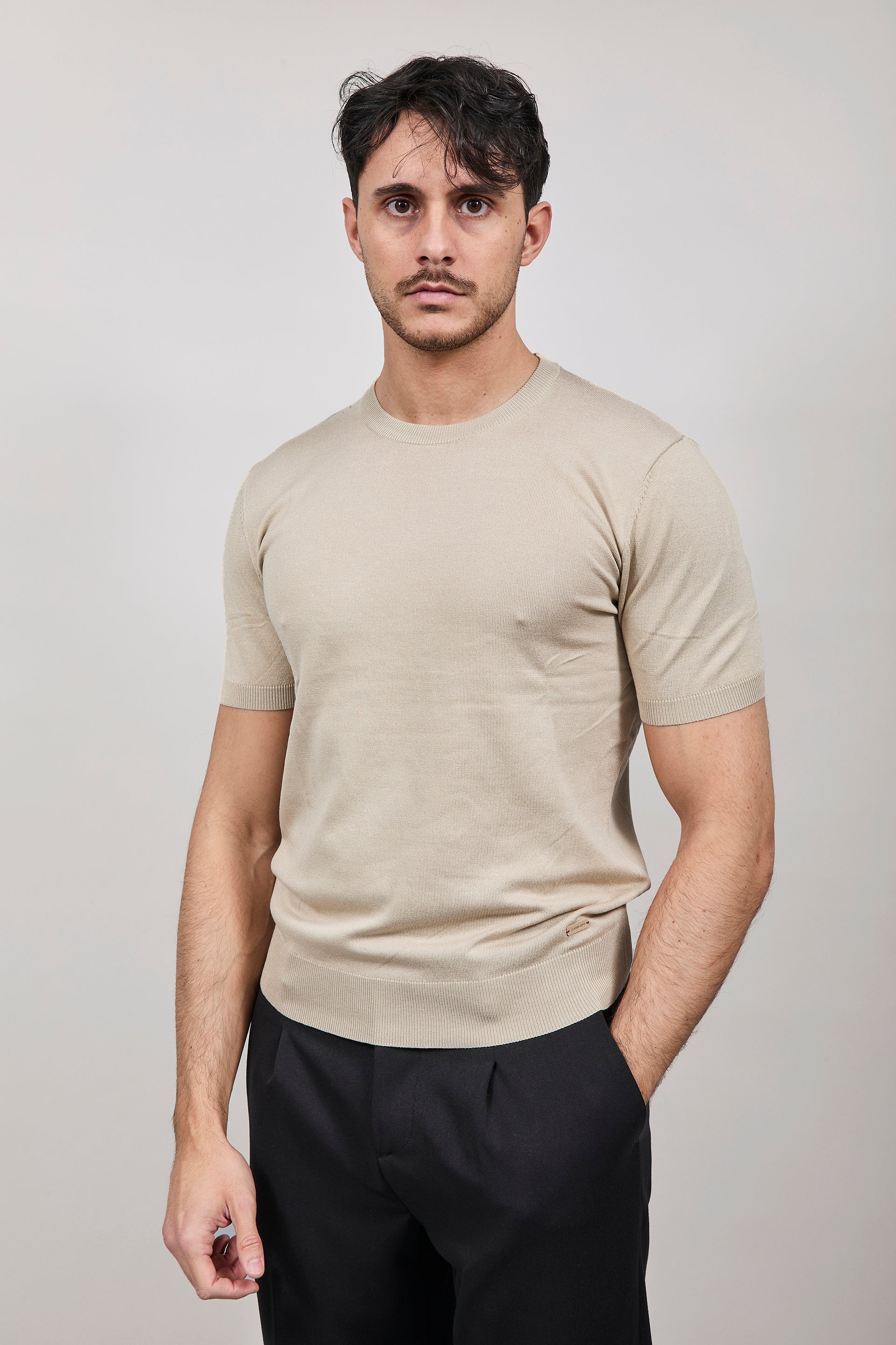 T-shirt maglia Gianni Lupo 510 Beige
