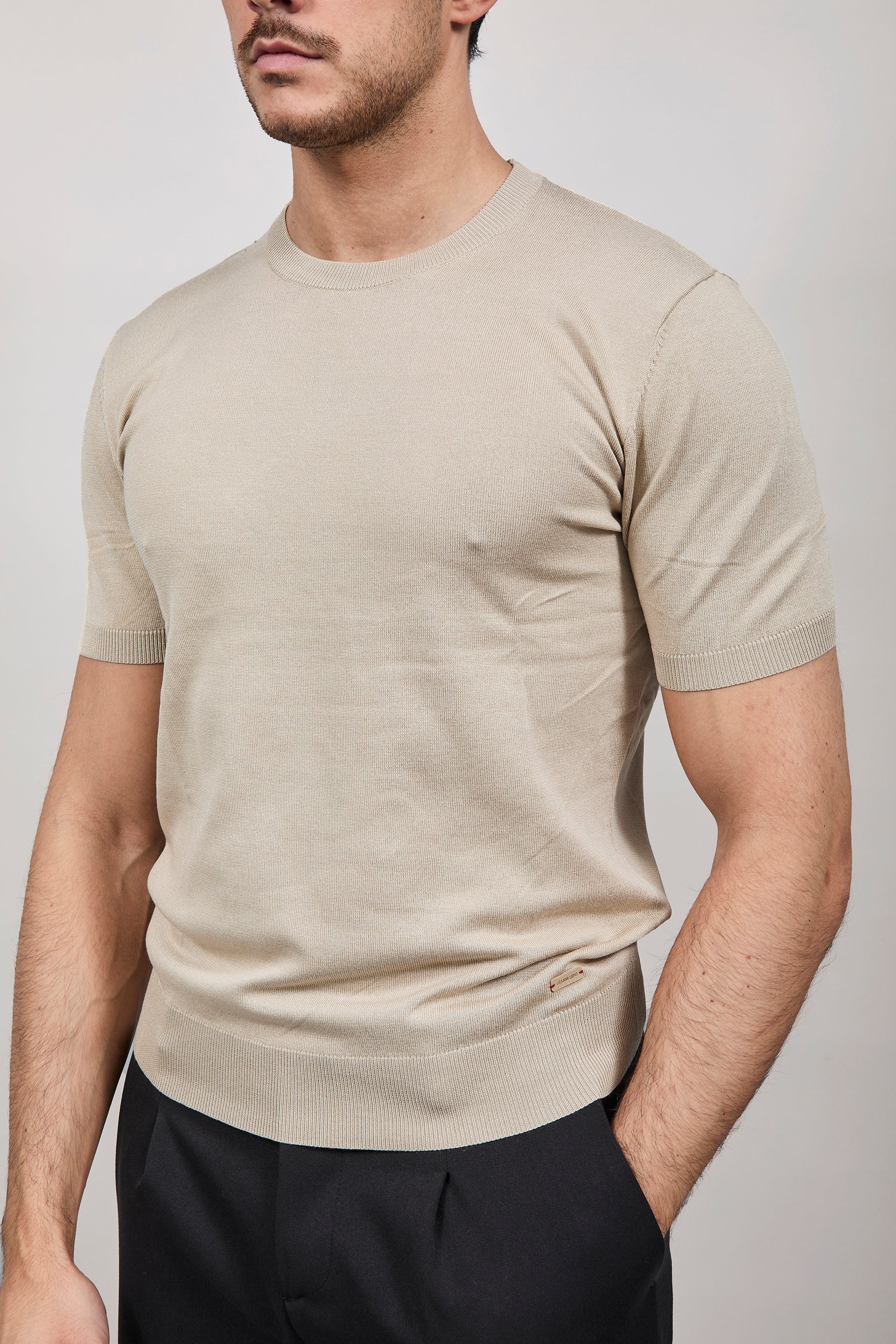 T-shirt maglia Gianni Lupo 510 Beige