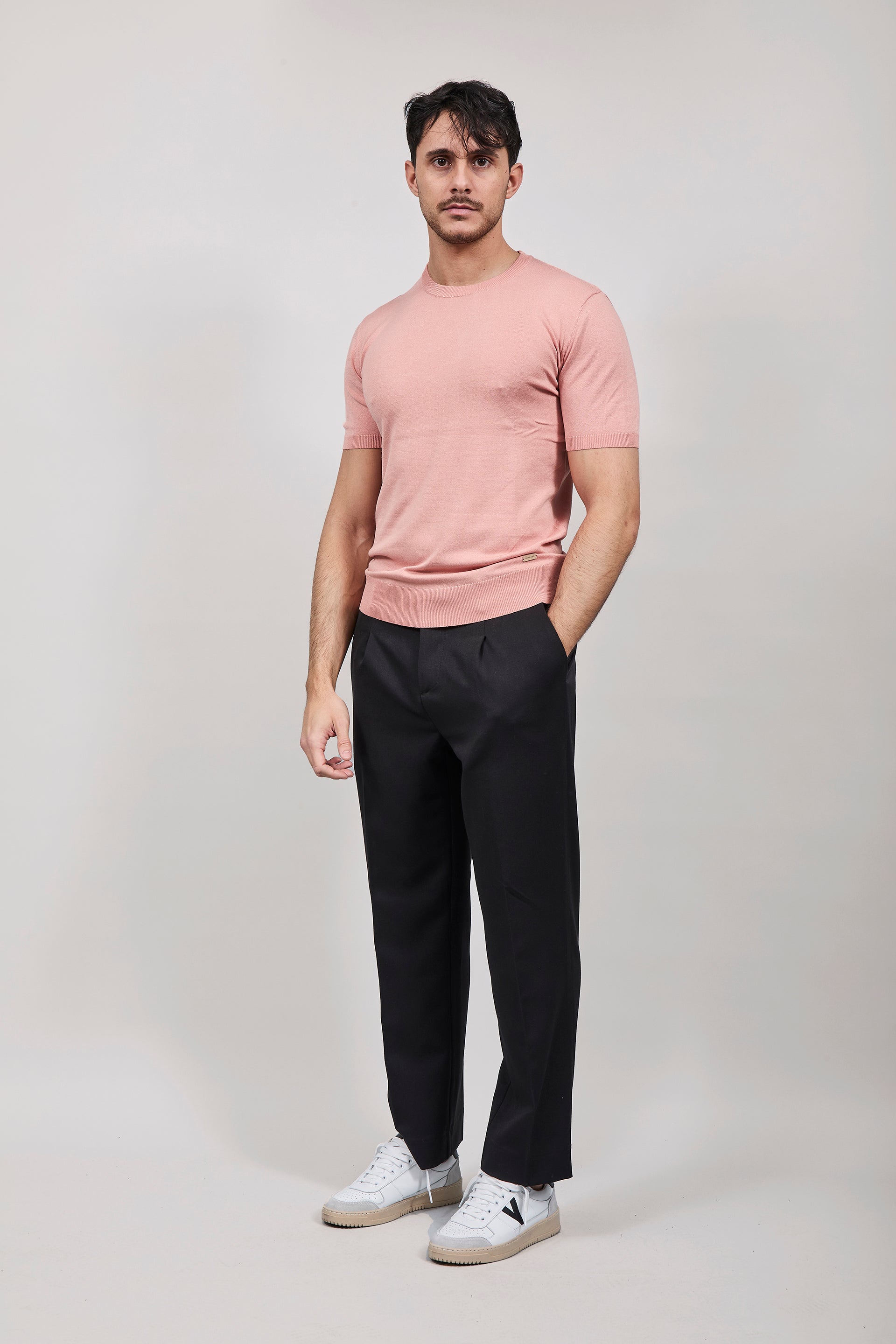 T-shirt maglia Gianni Lupo 510 Salmone