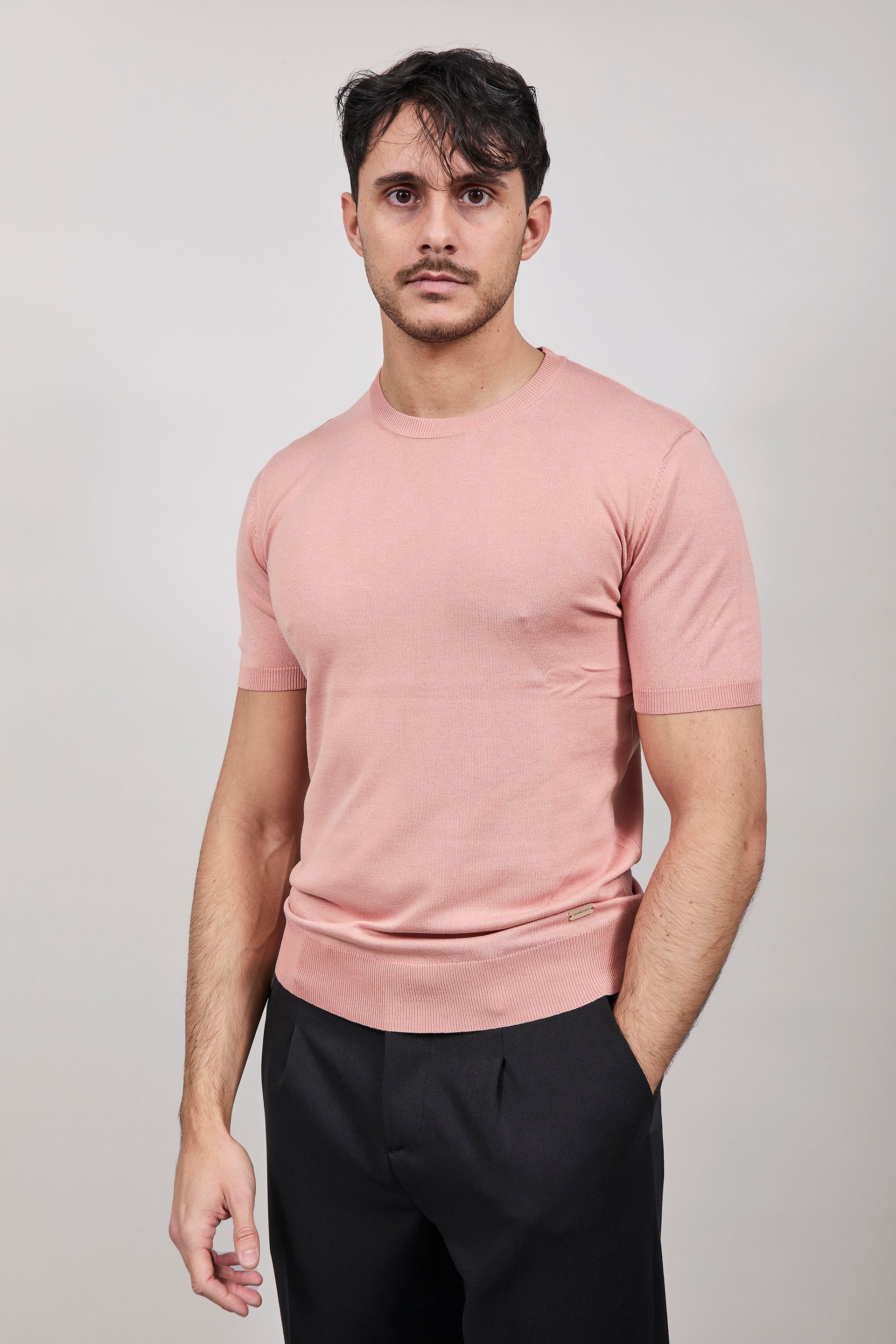 T-shirt maglia Gianni Lupo 510 Salmone