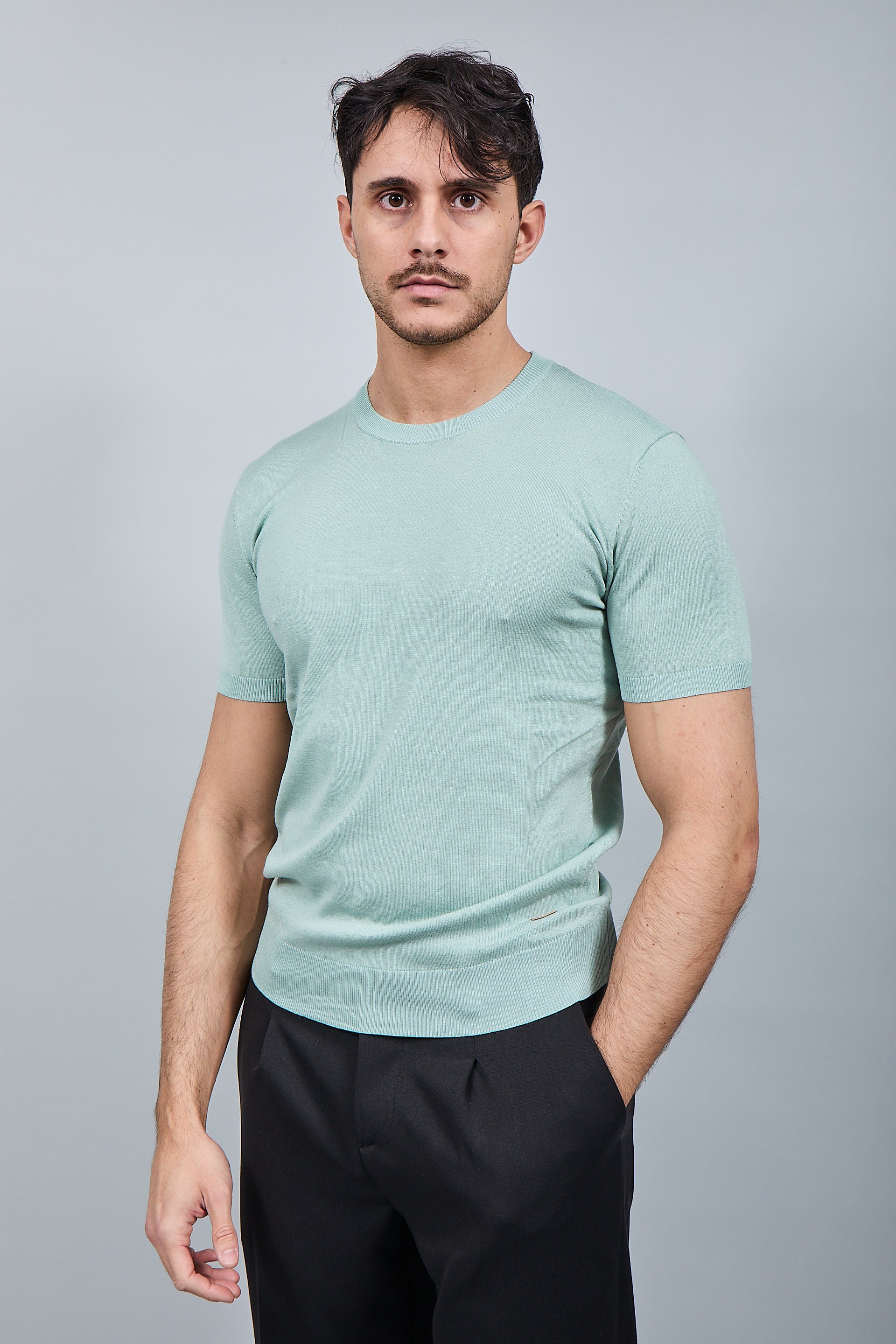 T-shirt maglia Gianni Lupo 510 Menta