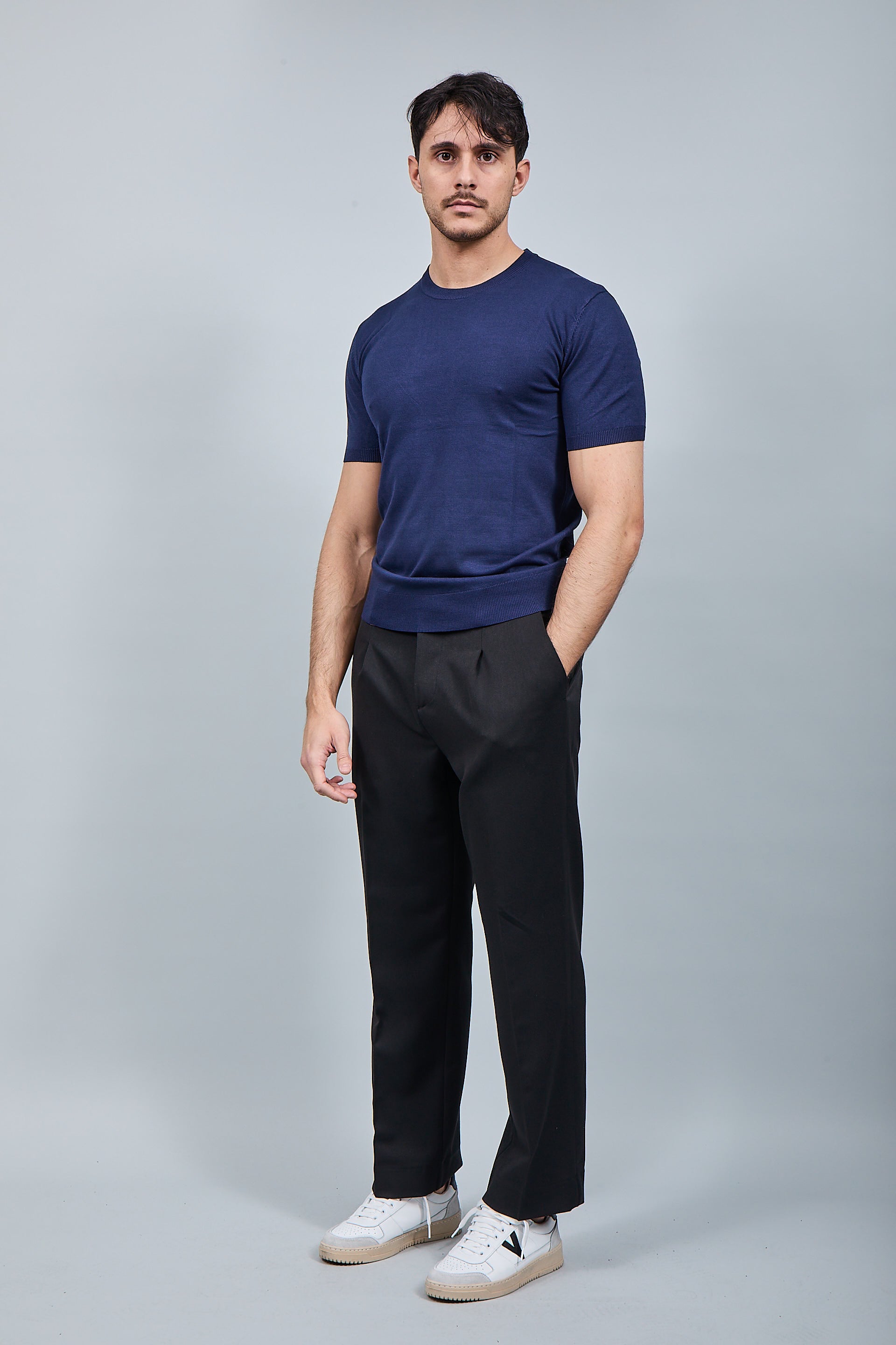 T-shirt maglia Gianni Lupo 510 Blu