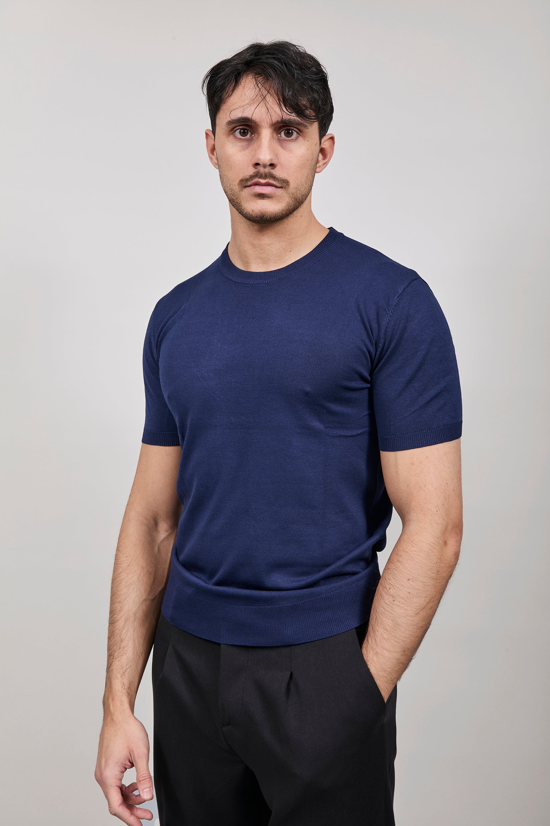 T-shirt maglia Gianni Lupo 510 Blu