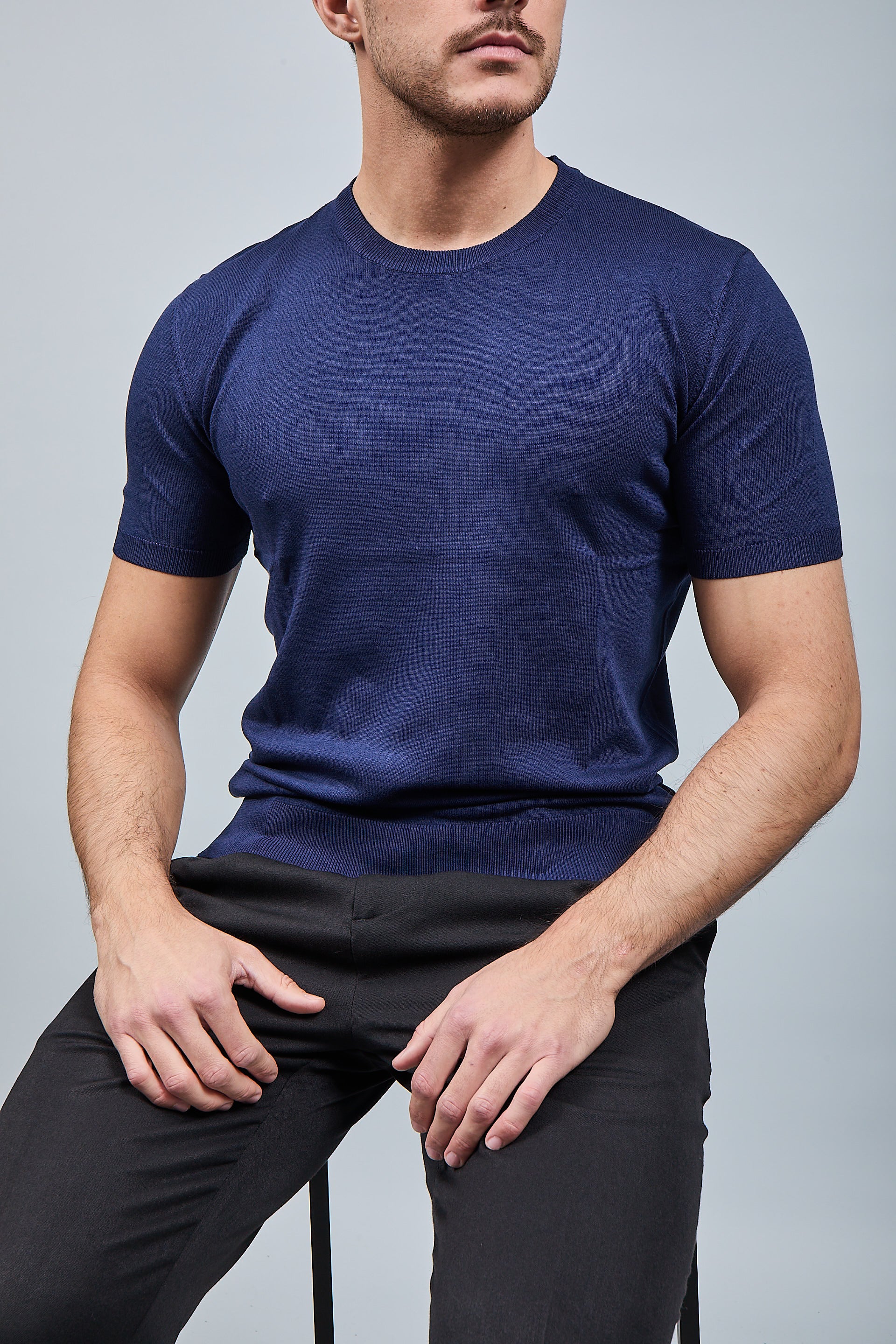 T-shirt maglia Gianni Lupo 510 Blu