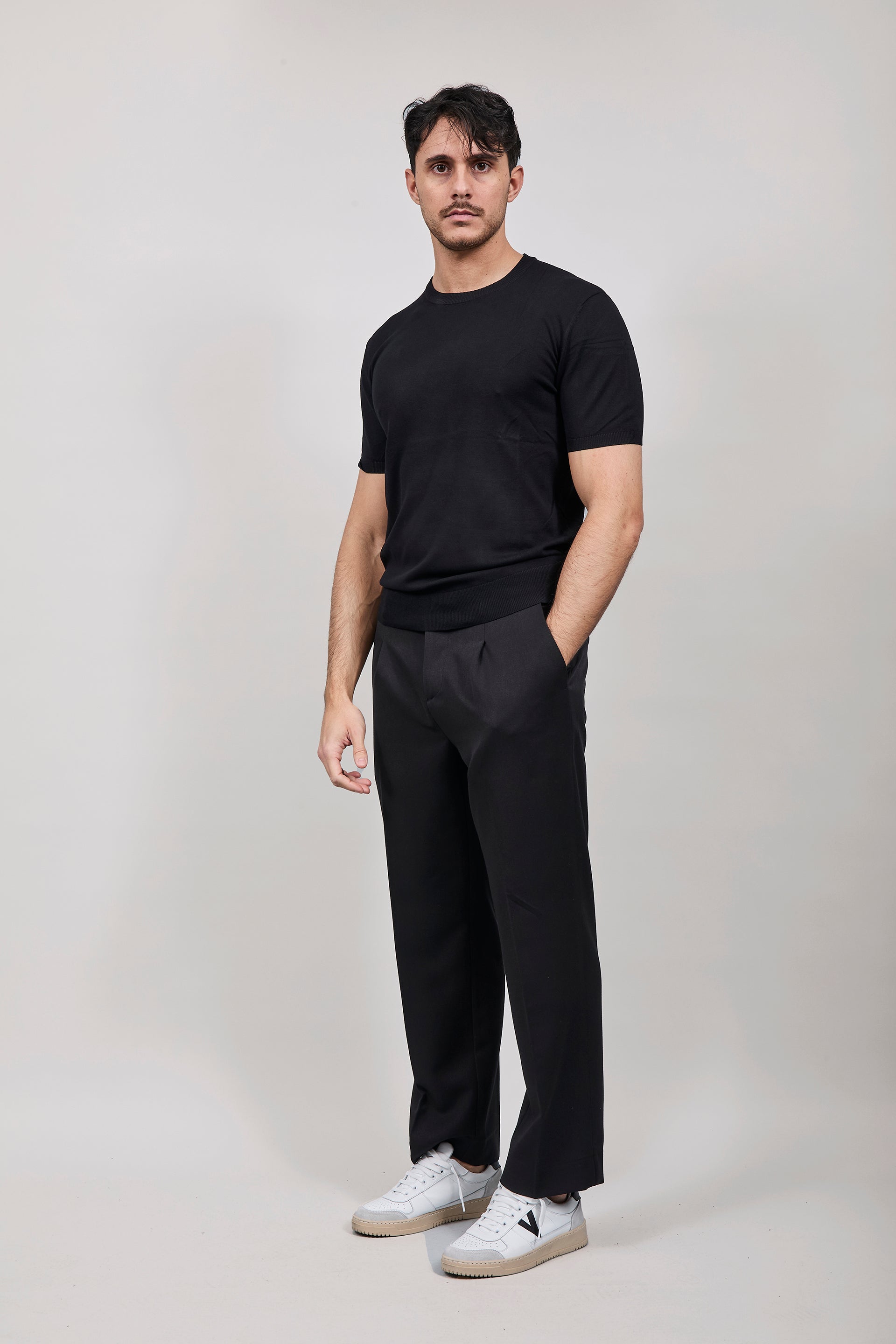 T-shirt maglia Gianni Lupo 510 Nero
