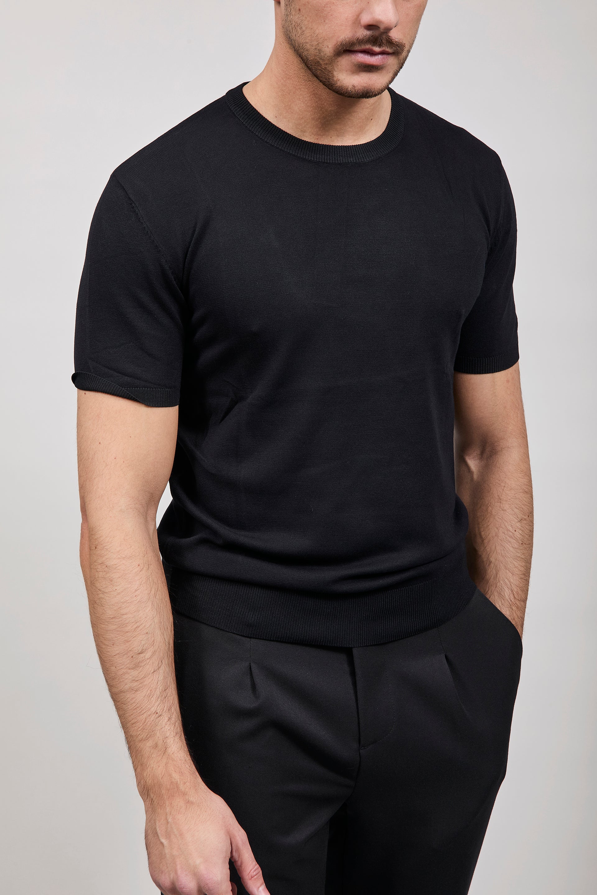 T-shirt maglia Gianni Lupo 510 Nero