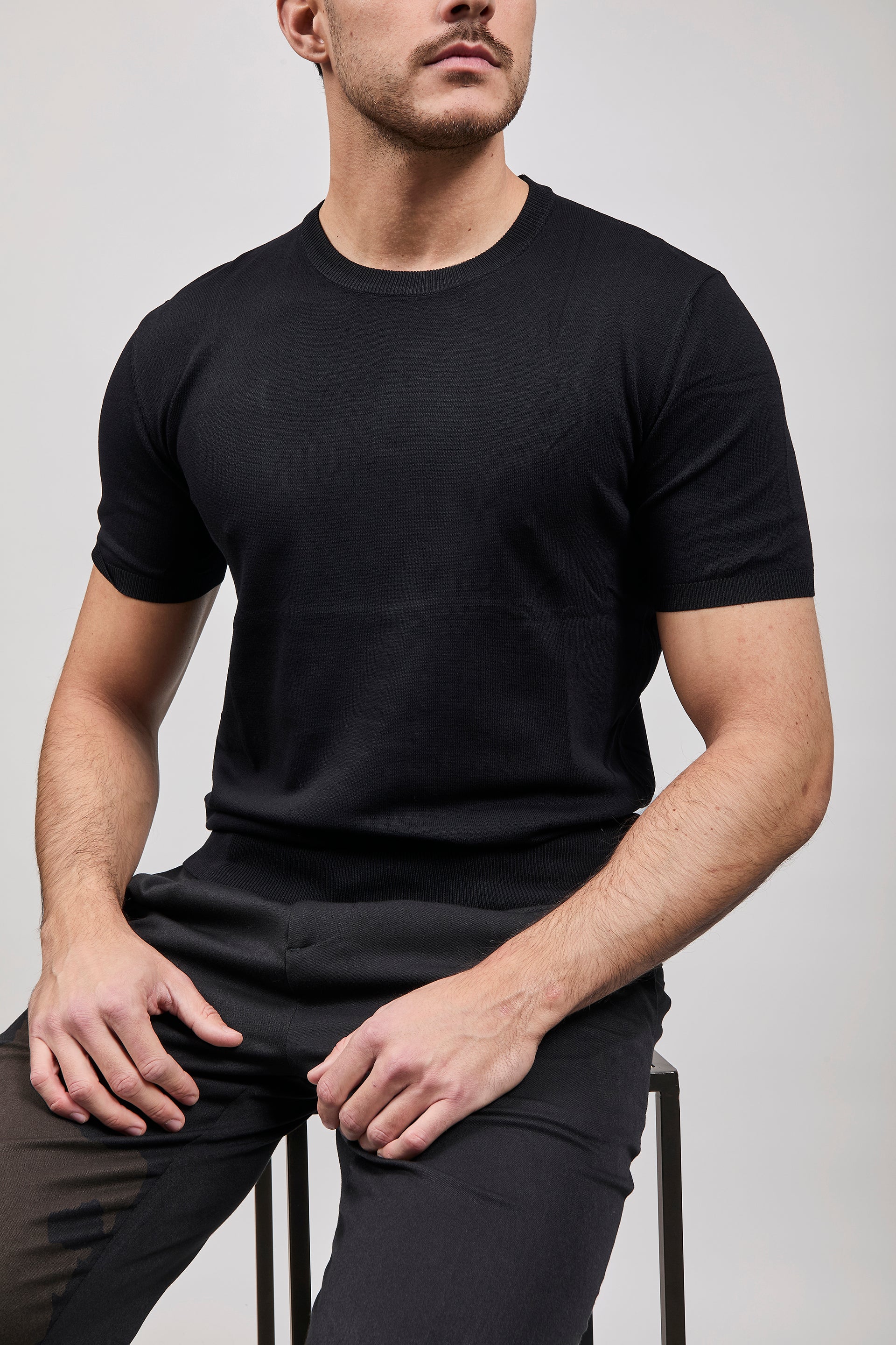 T-shirt maglia Gianni Lupo 510 Nero